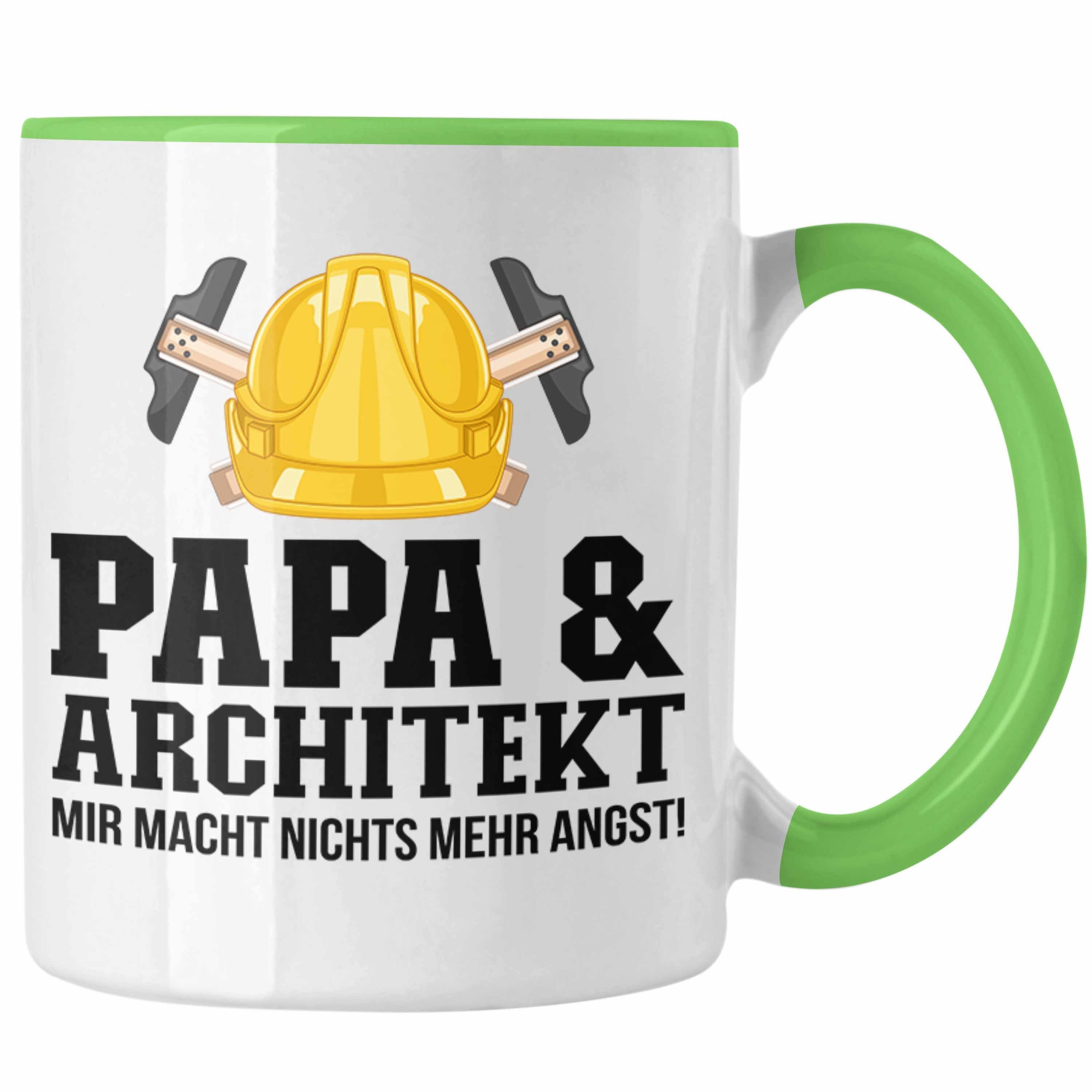 Trendation Tasse Trendation - Papa und Architekt Tasse Geschenkidee Vater für Architekt Grün