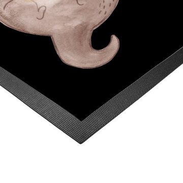 Fußmatte 40 x 60 cm Otter Umarmen - Schwarz - Geschenk, Haustürmatte, Otter Se, Mr. & Mrs. Panda, Höhe: 0.3 mm, Elegantes Design