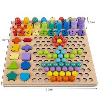 ISO TRADE Puzzle Holzpuzzle, 170 Puzzleteile, Lernspielzeug Puzzlespiel Früherziehung Nummern Klötzchen Vorschule