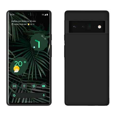 cofi1453 Handyhülle Silikon Hülle Basic Google Pixel 6 Pro Schwarz, Case Cover Schutzhülle Bumper