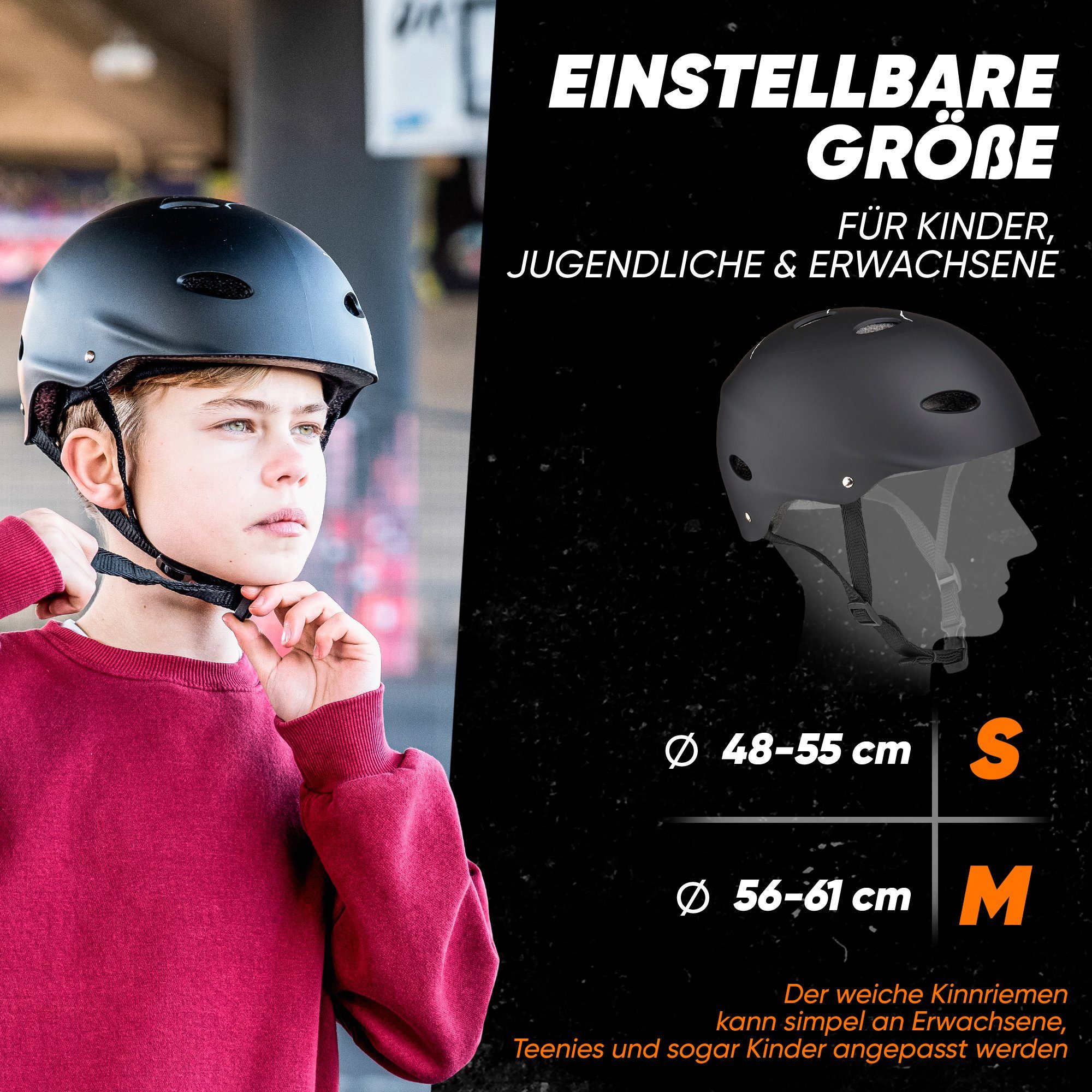Apollo Kinderhelm Größenverstellbarer Schutzhelm Skatehelm mit, größenverstellbar