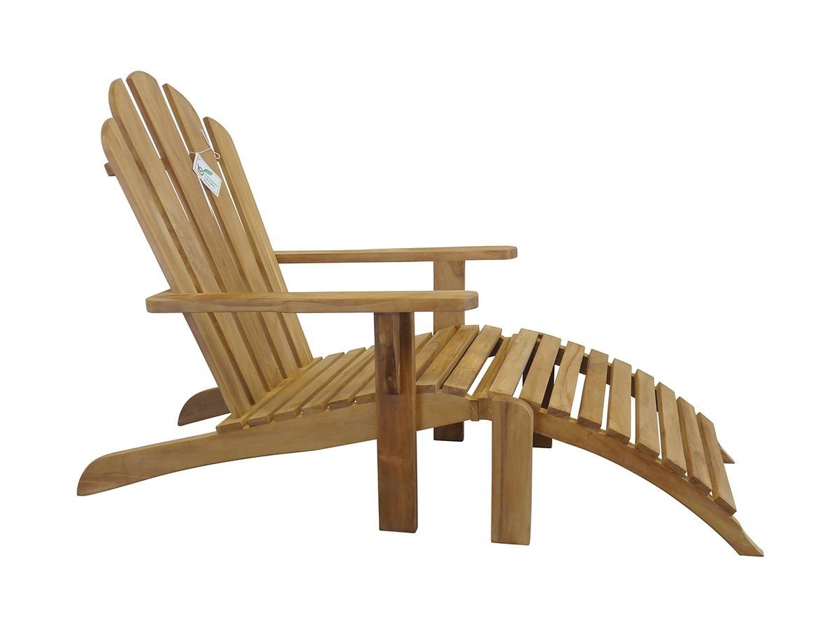 AFG Gartenliege Adirondack Gartenliege Gartenstuhl stilvoll aus Teakholz massiv