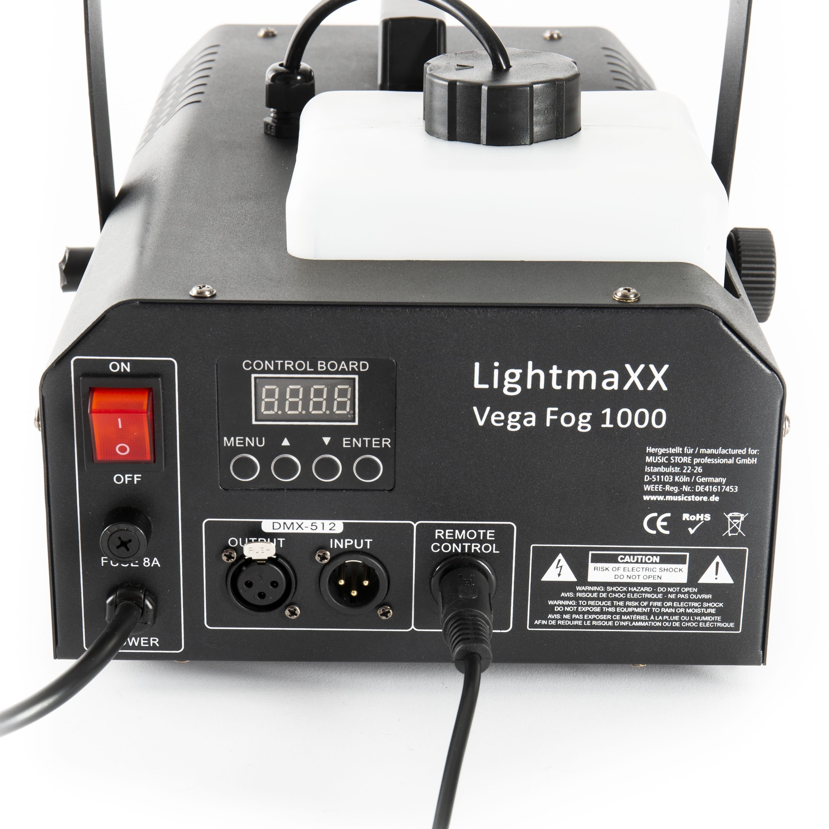 lightmaXX Discolicht, Vega Wireless Rem. Watt, - Nebelmaschine 1000 DMX, Fog 1000