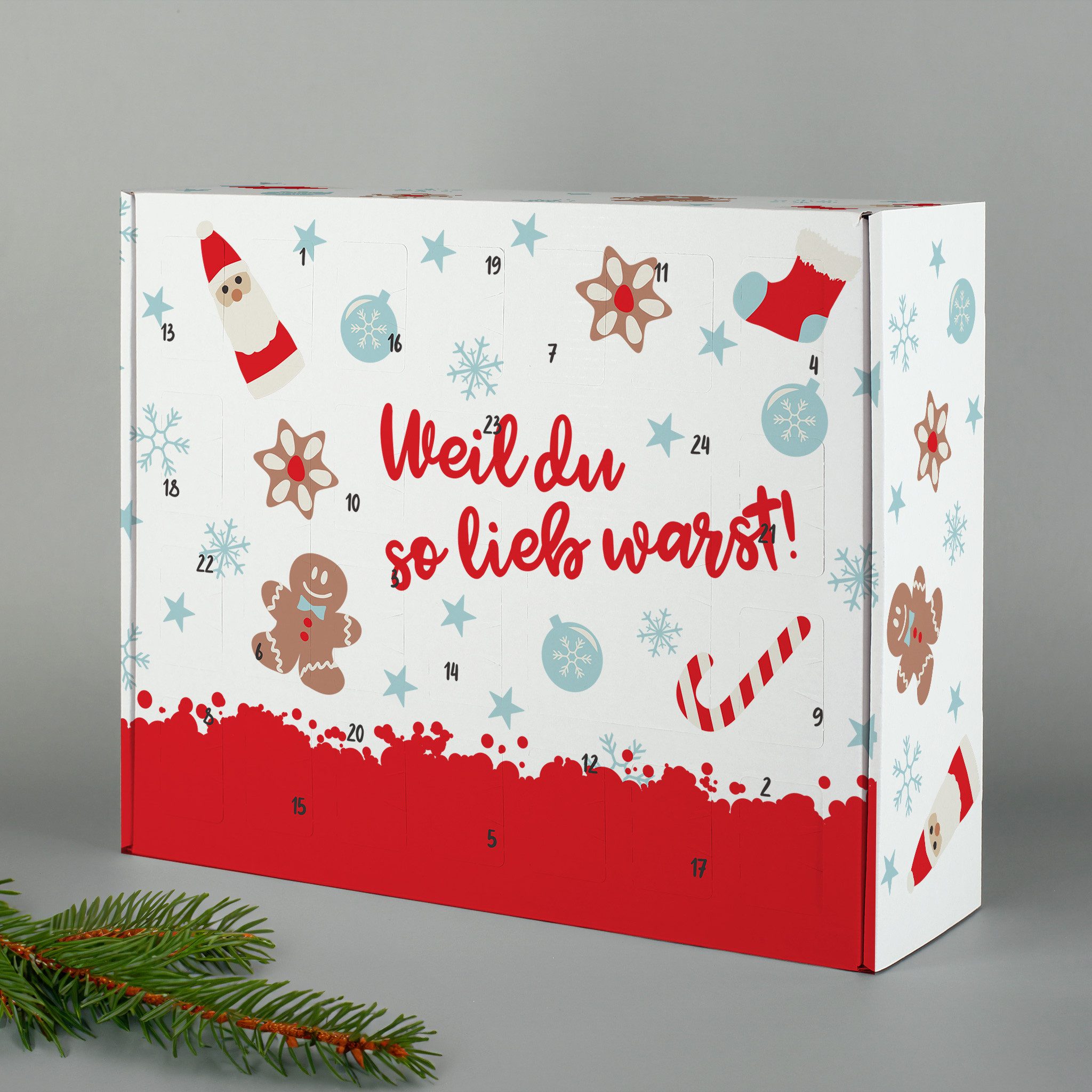 Herz & Heim befüllbarer Adventskalender mit festlichen Motiven zu Weihnachten - DIY Adventskalender, zum selbst Befüllen, aus stabiler Pappe – Bild 2 von 5