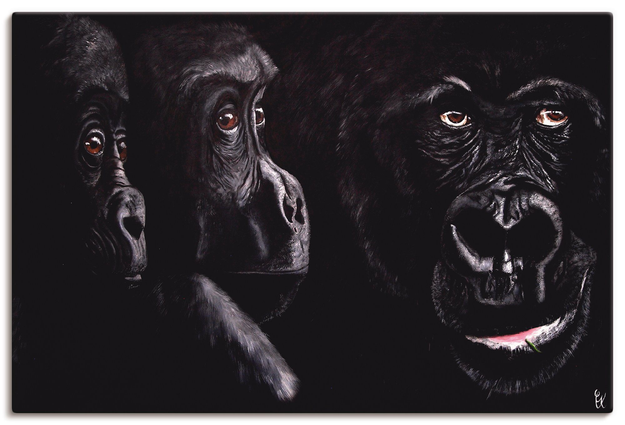 Artland Wandbild Gorillas, Wildtiere (1 St), als Alubild, Leinwandbild, Wandaufkleber oder Poster in versch. Größen