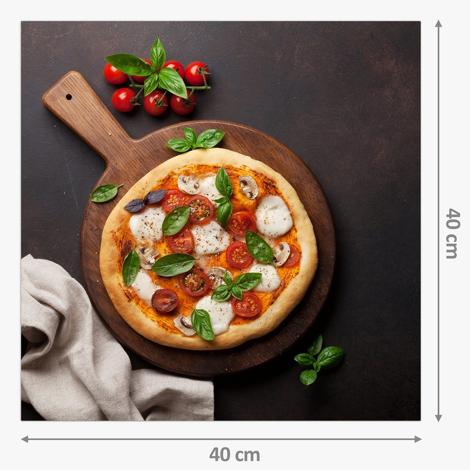 Küchenrückwand Primedeco Glas Pizza Motiv Spritzschutz Margerita mit Küchenrückwand