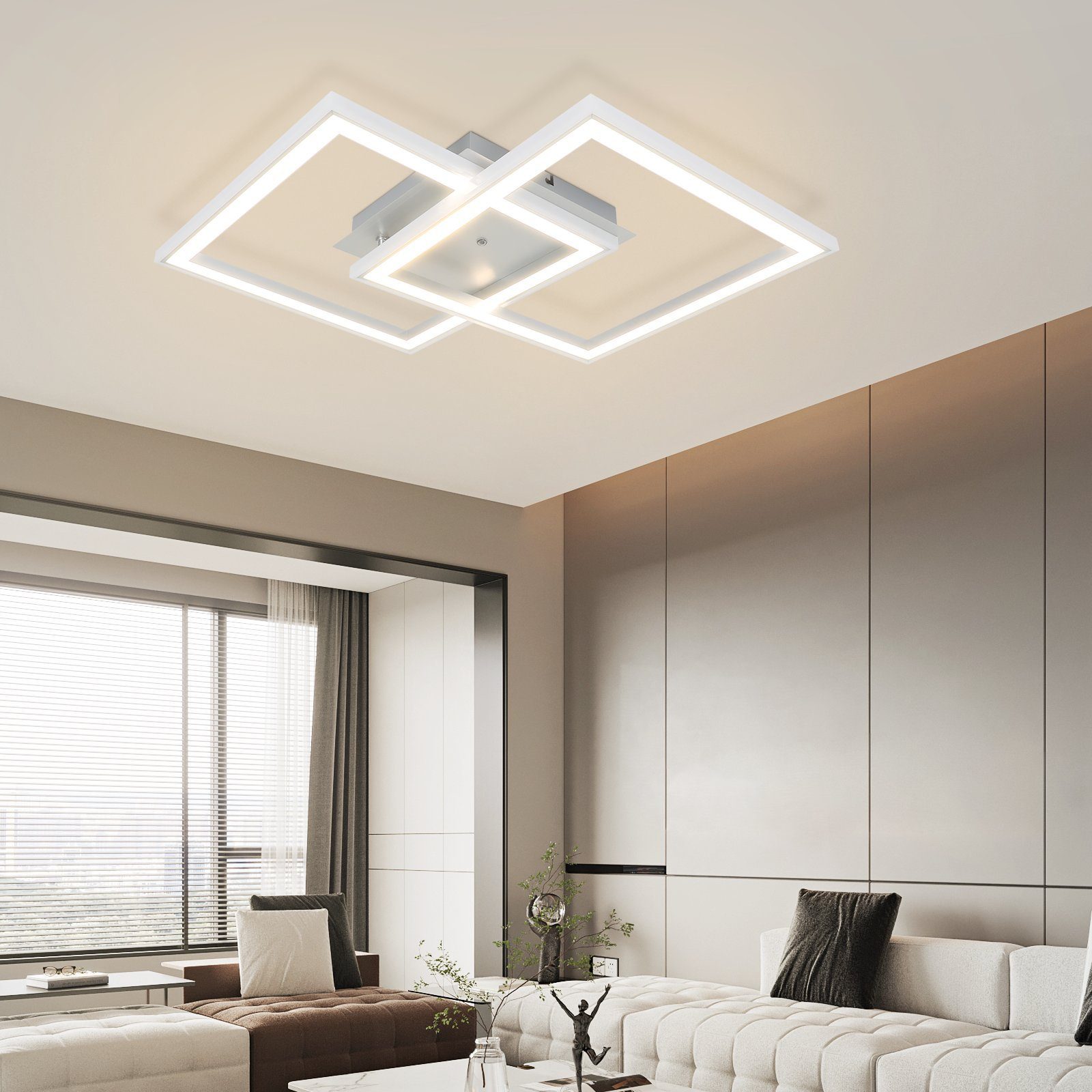 ZMH LED Deckenleuchte integriert, fest 3000-6000K, RGB 35W Fernbedienung, LED Dimmbar Schlafzimmer Deckenlampe