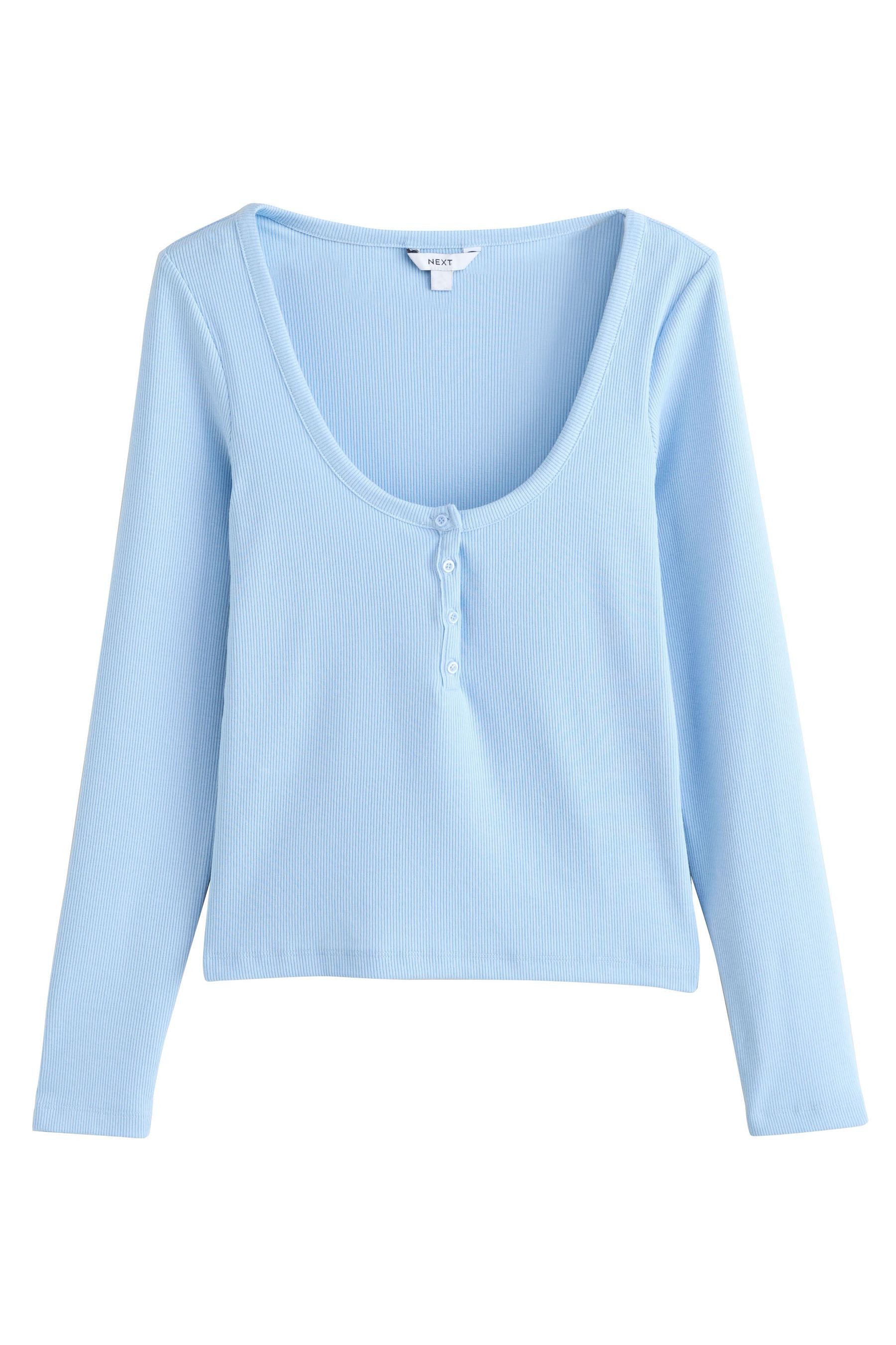 Blusenshirt Henley-Langarmoberteil mit Spitzenbesatz