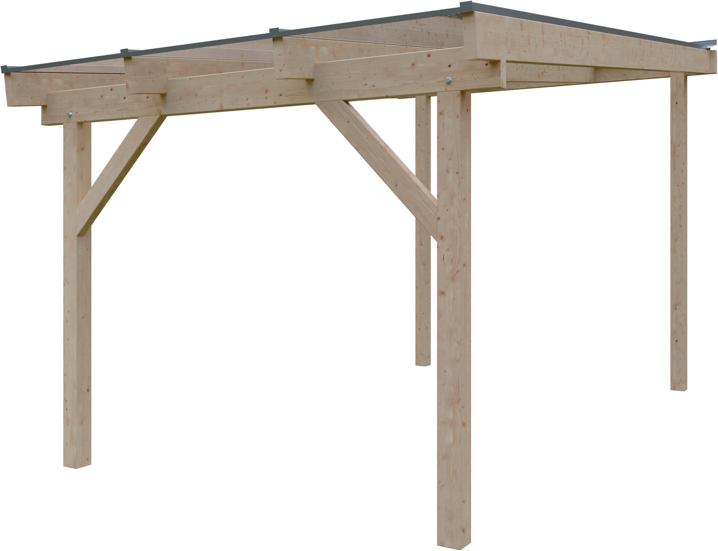 KONIFERA Terrassendach Atlas, BxT: 308,4x500 cm, Bedachung Hohlkammerplatten, Bausatz aus naturbel. Leimholz mit lichtdurchl. Polycarbonat-Pultdach