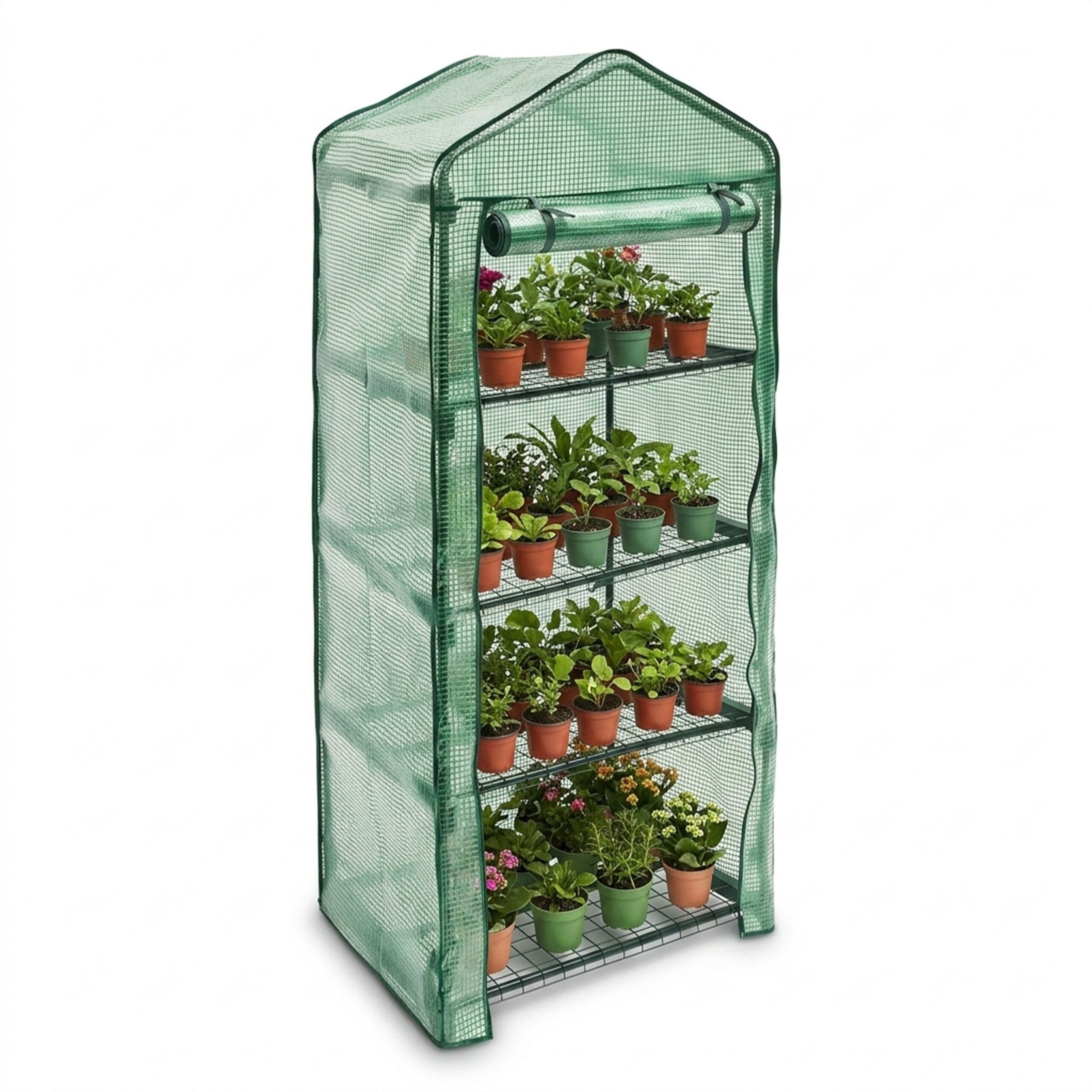 relaxdays Blumenkasten Foliengewächshaus mit PE Gitterfolie (1 St), 4
