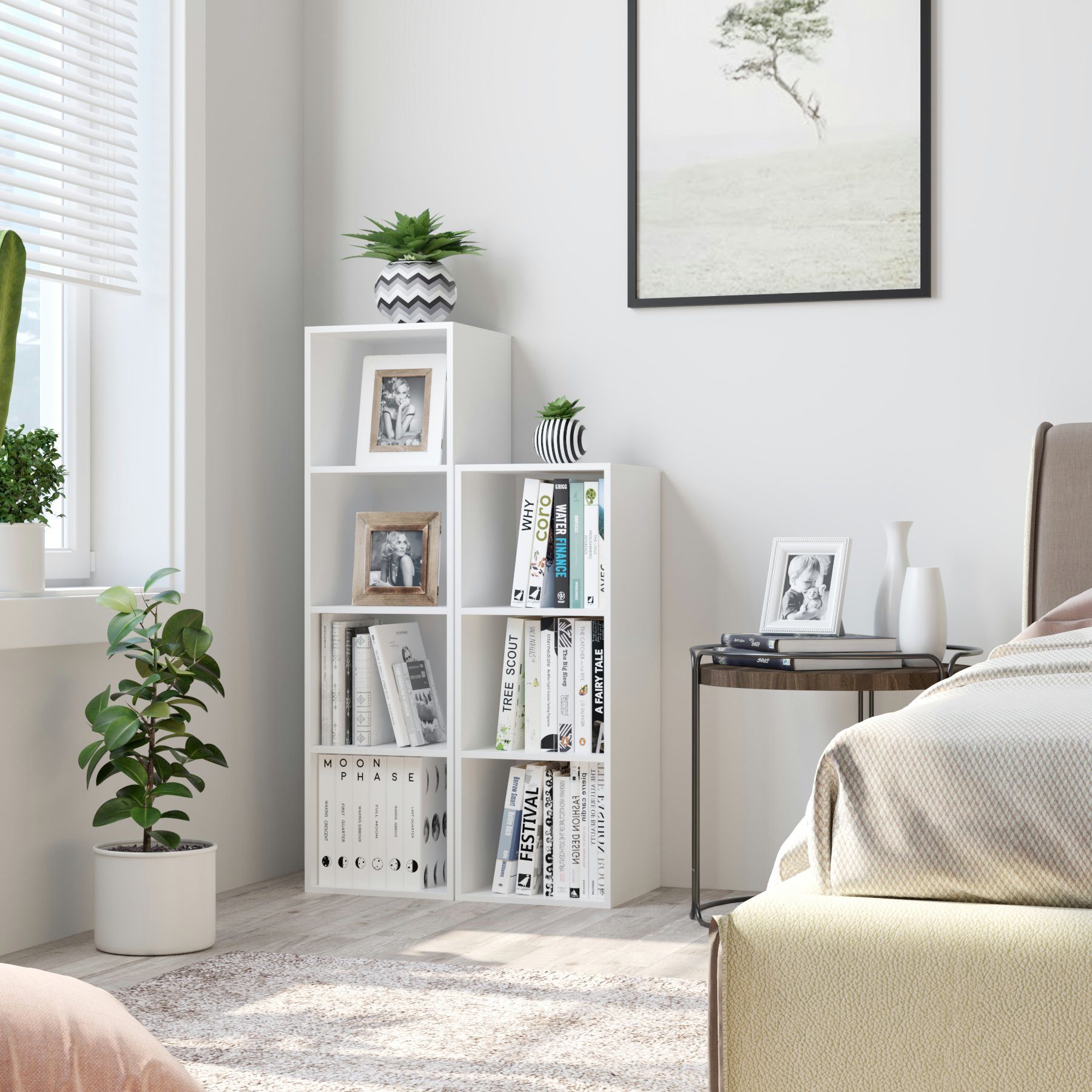 Homfa Bücherregal, Standregal mit 3 Fächern, Würfelregal, Regal weiß, 30x30 günstig online kaufen