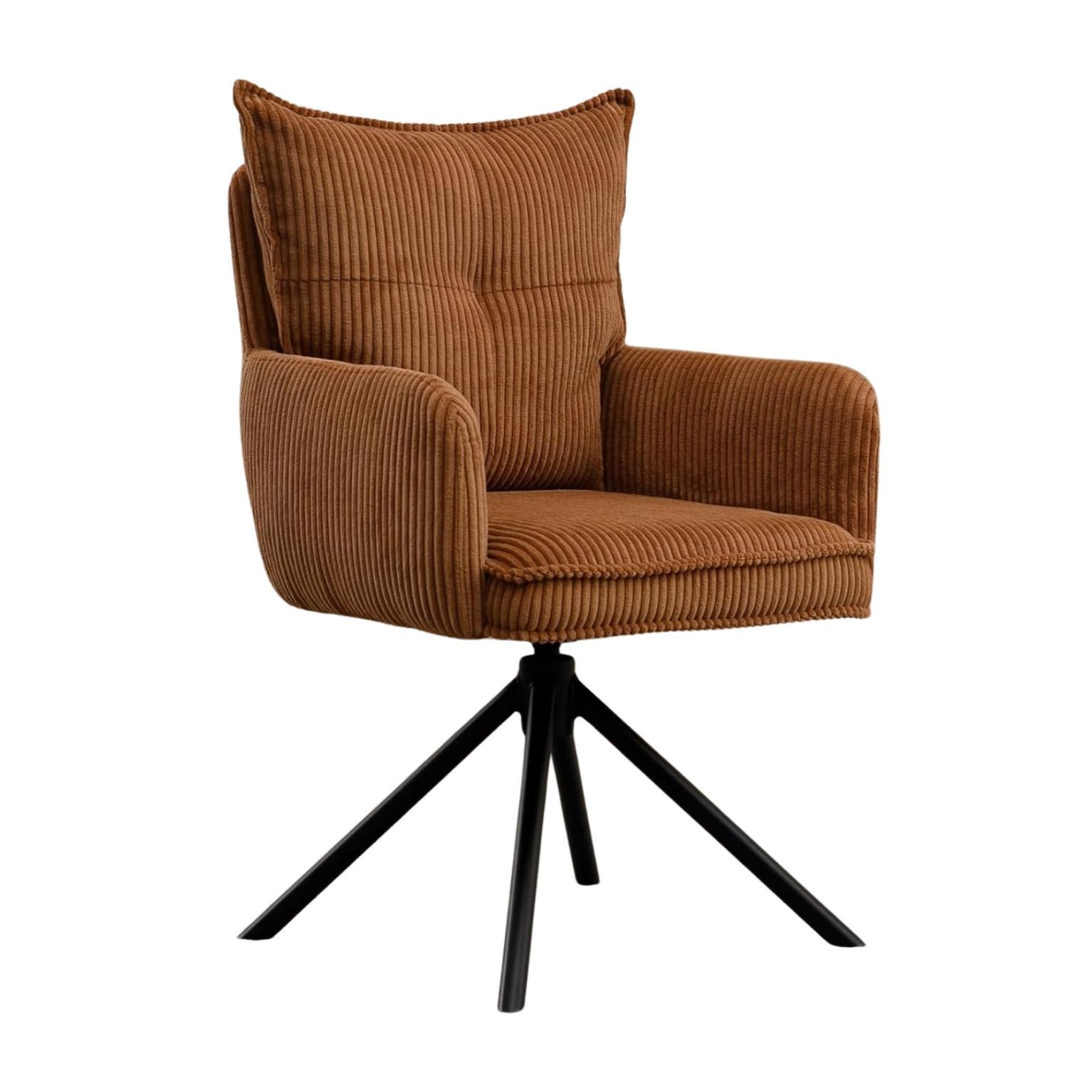 WAHSON OFFICE CHAIRS Bürostuhl Kordsamt-Bürostuhl, ergonomisch, 360° drehbar mit Metallgestell