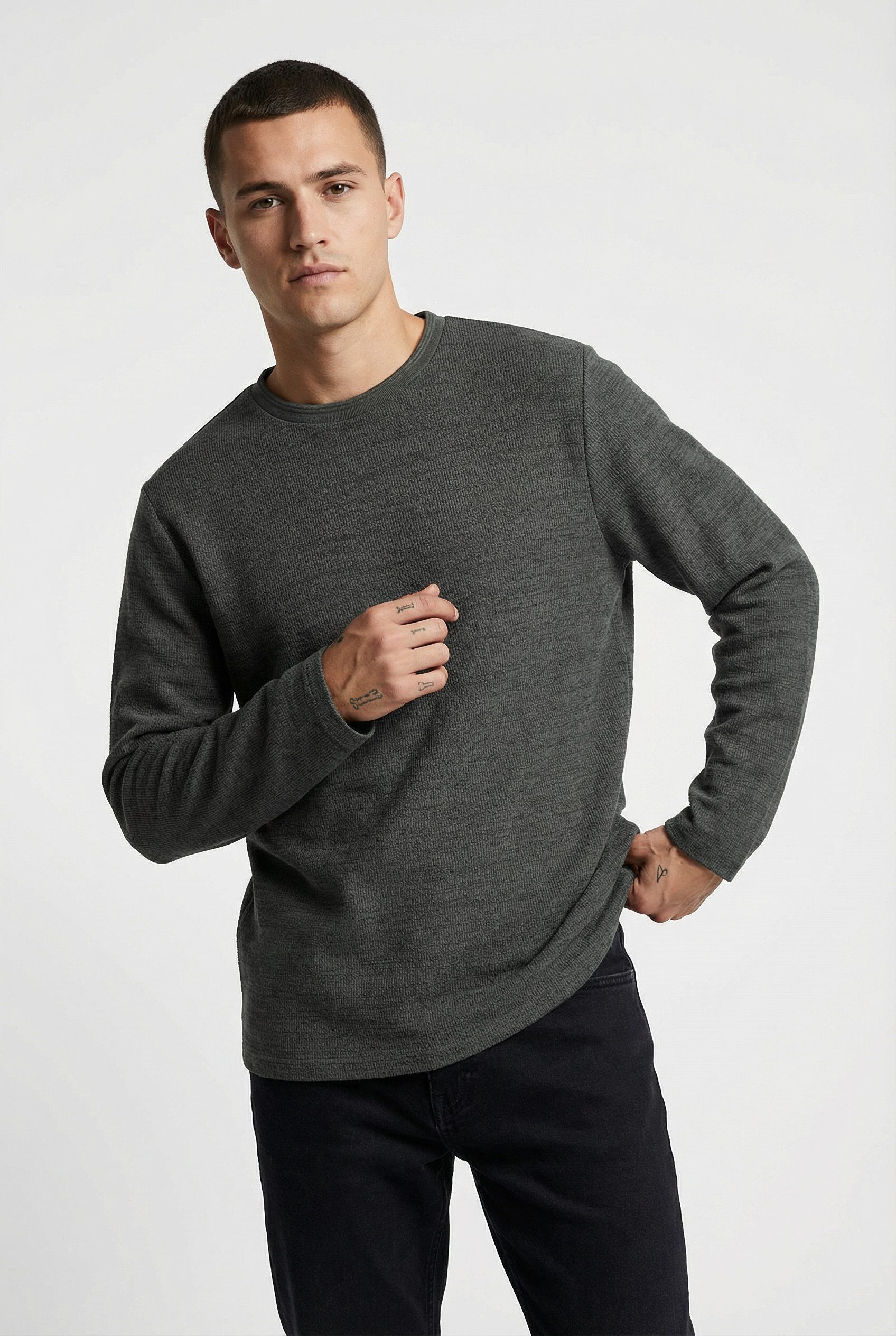 Jack & Jones Langarmshirt JPRBLUDEREK LS STRUCTURE TEE