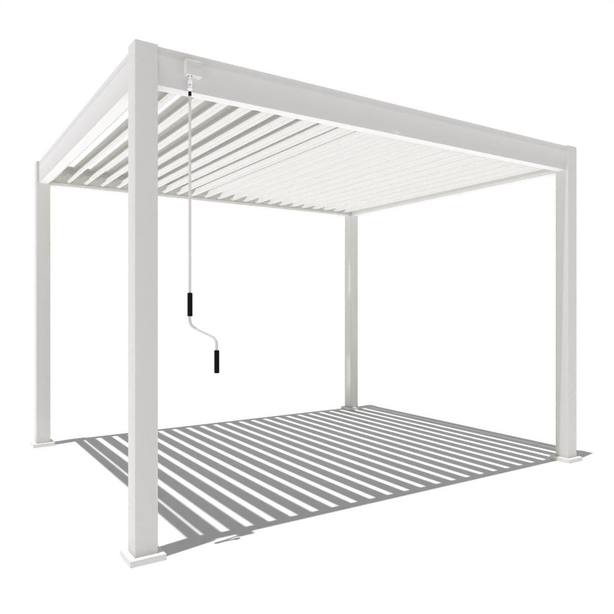 Weide Pergola Classic Pavillon Terrassenüberdachung Aluminium 3 x 3,6 M weiß