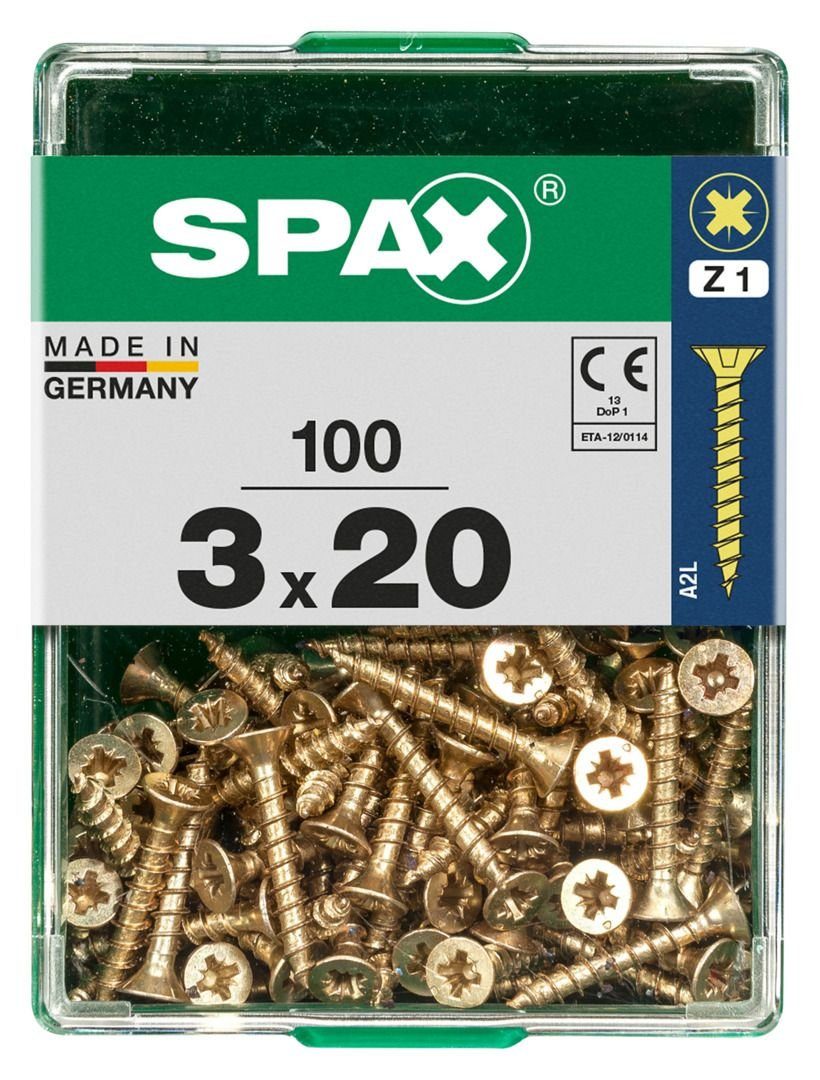 SPAX Holzbauschraube Spax Universalschrauben 3.0 x 20 mm PZ 1 - 100