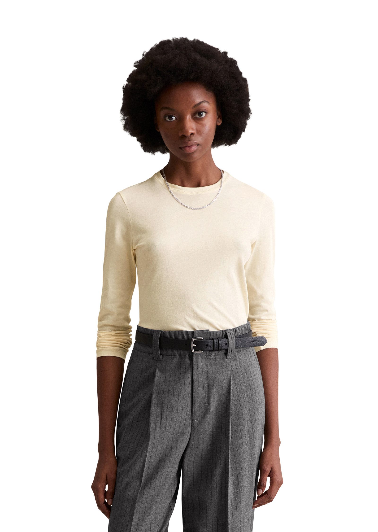 Marc O'Polo DENIM Langarmshirt aus softem Bio-Baumwoll-Mix günstig online kaufen