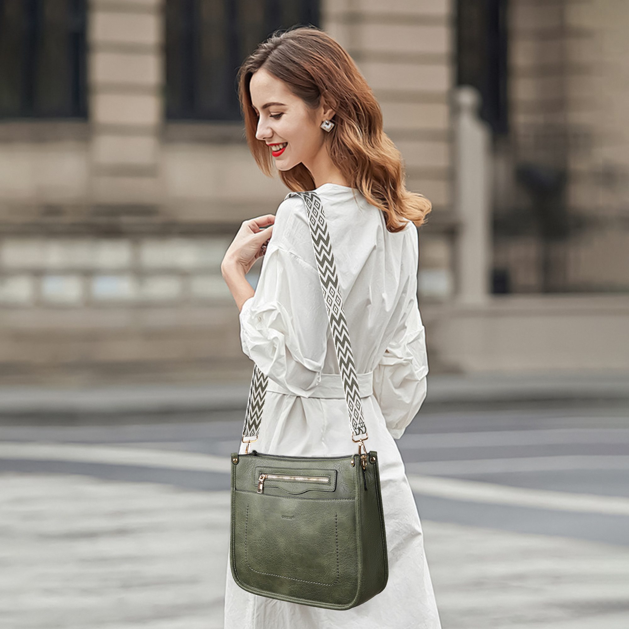 TAN.TOMI Umhängetasche Damen Handtasche mittelgroß Crossbody Bag multi pochette tasche, Damenhandtasche mit Verstellbar Breitem Schultergurt – Bild 2 von 5