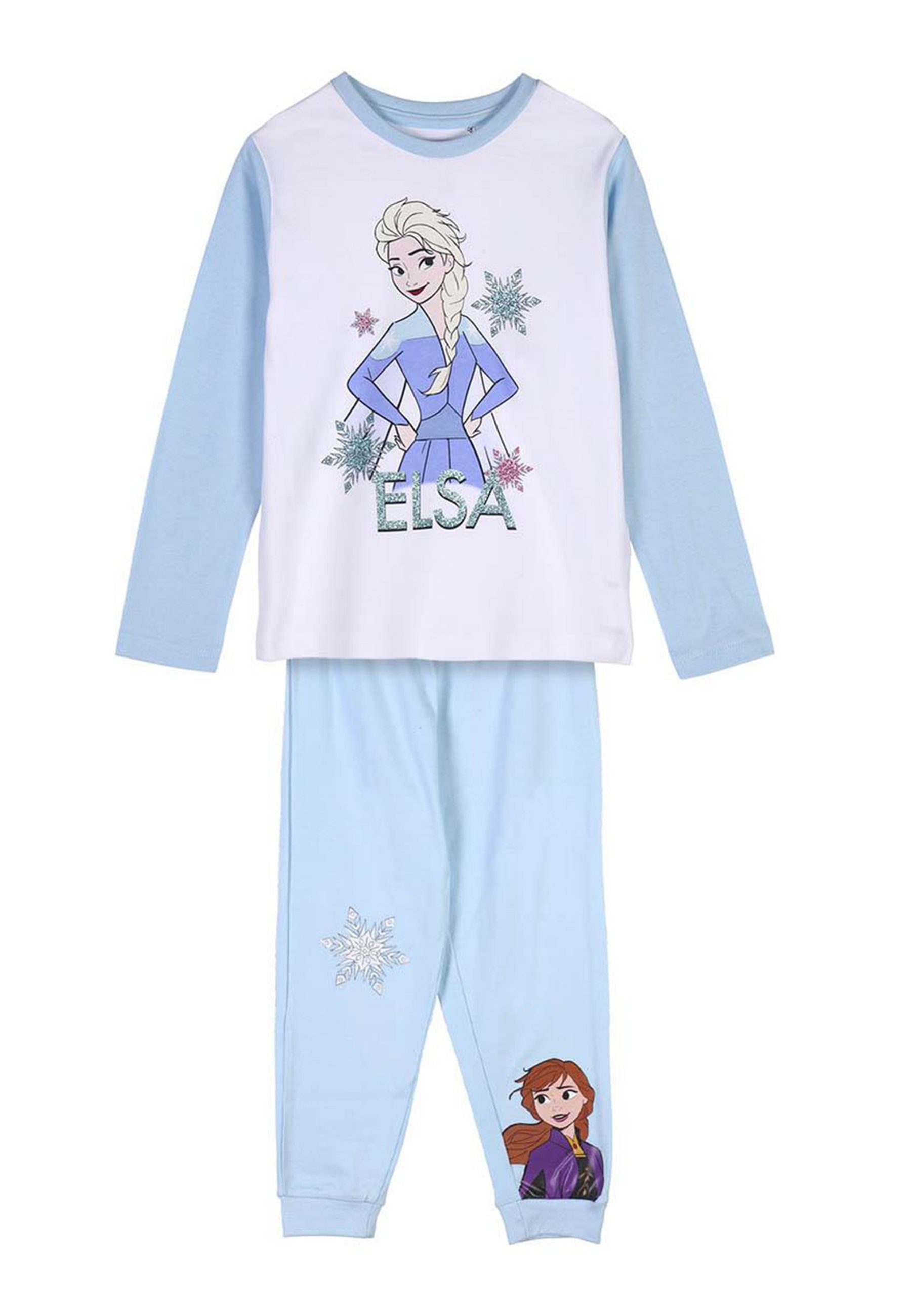 + Frozen Langarm Schlafanzug Schlaf-Hose Shirt Mädchen Schlafanzug Elsa Eiskönigin (2 Disney Die tlg)