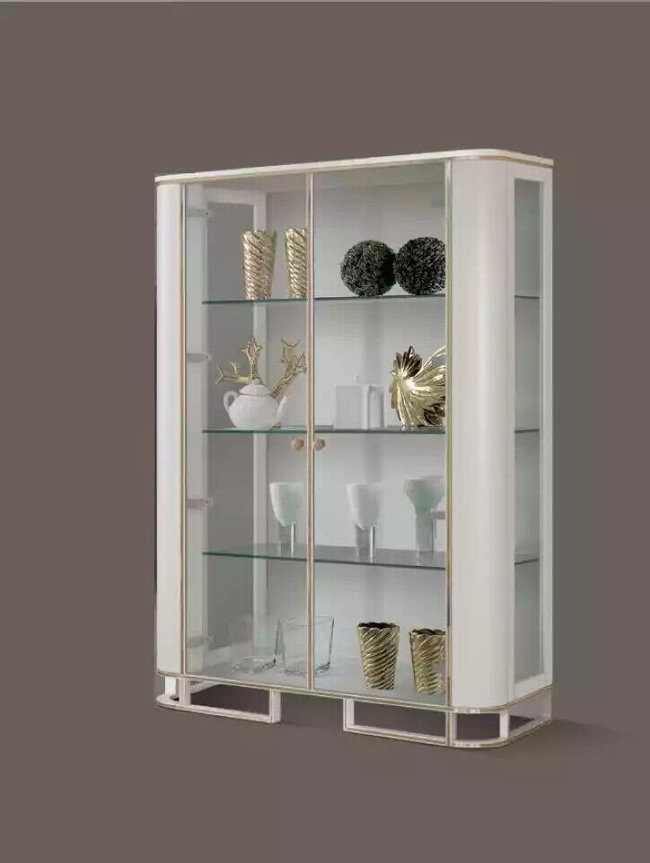 JVmoebel Vitrine Vitrine Holz wohnzimmer Glas aus Modern und Italy Made Luxus Schöne neu in