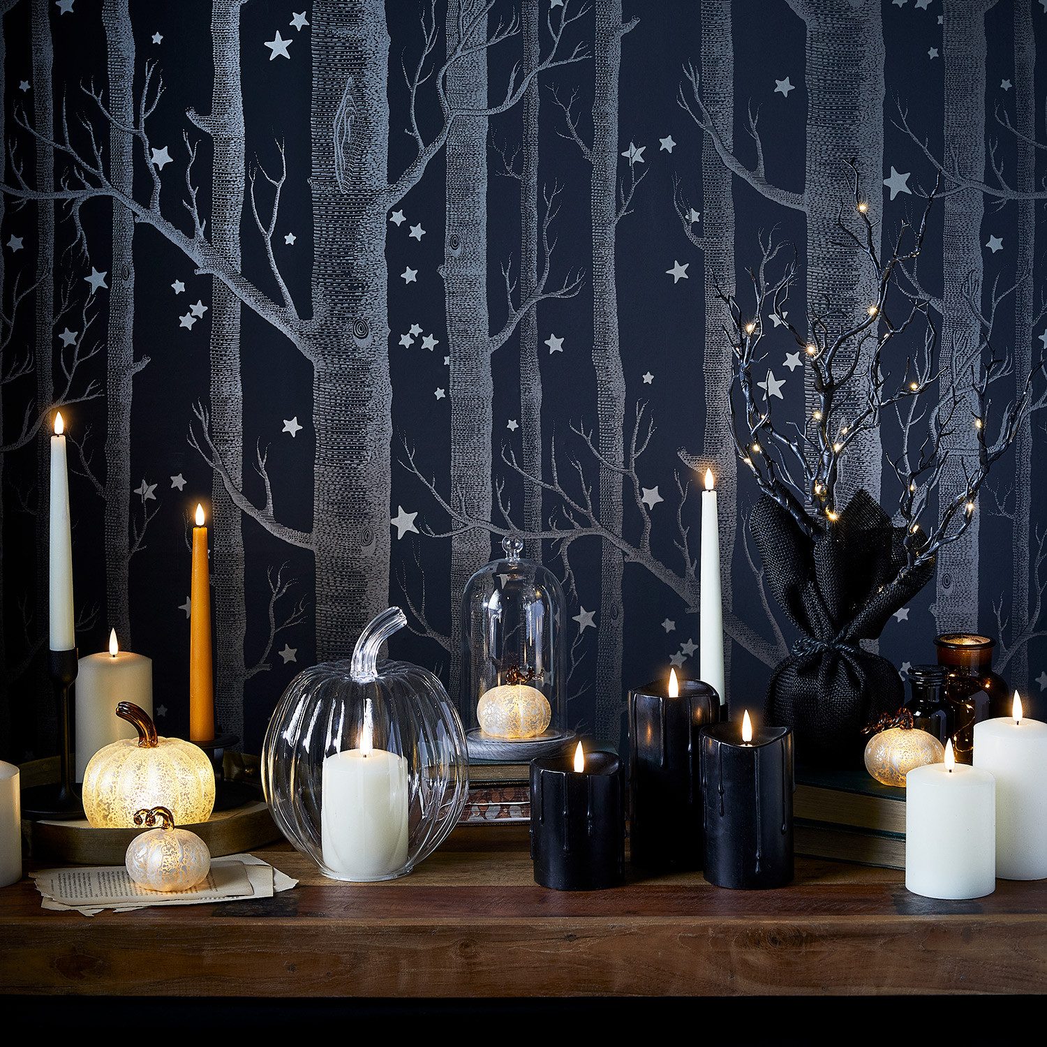 Lights4fun Künstlicher Weihnachtsbaum 50cm LED Baum Halloween Deko – Bild 3 von 3