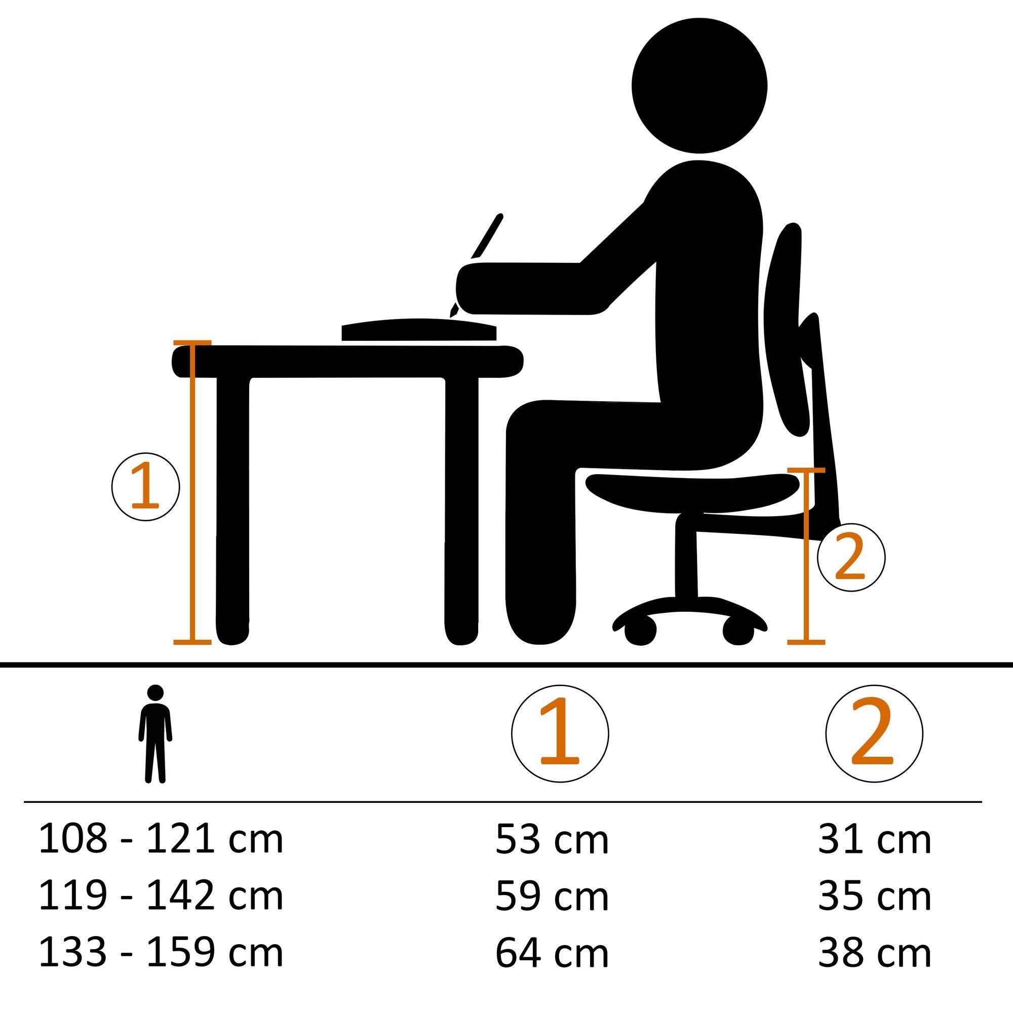 Amstyle ab Drehstuhl Jugendstuhl SPM1.352 (Kinderschreibtischstuhl mit Hartbodenrollen 8), Grau Lehne Grün & für Kinder Bürostuhl