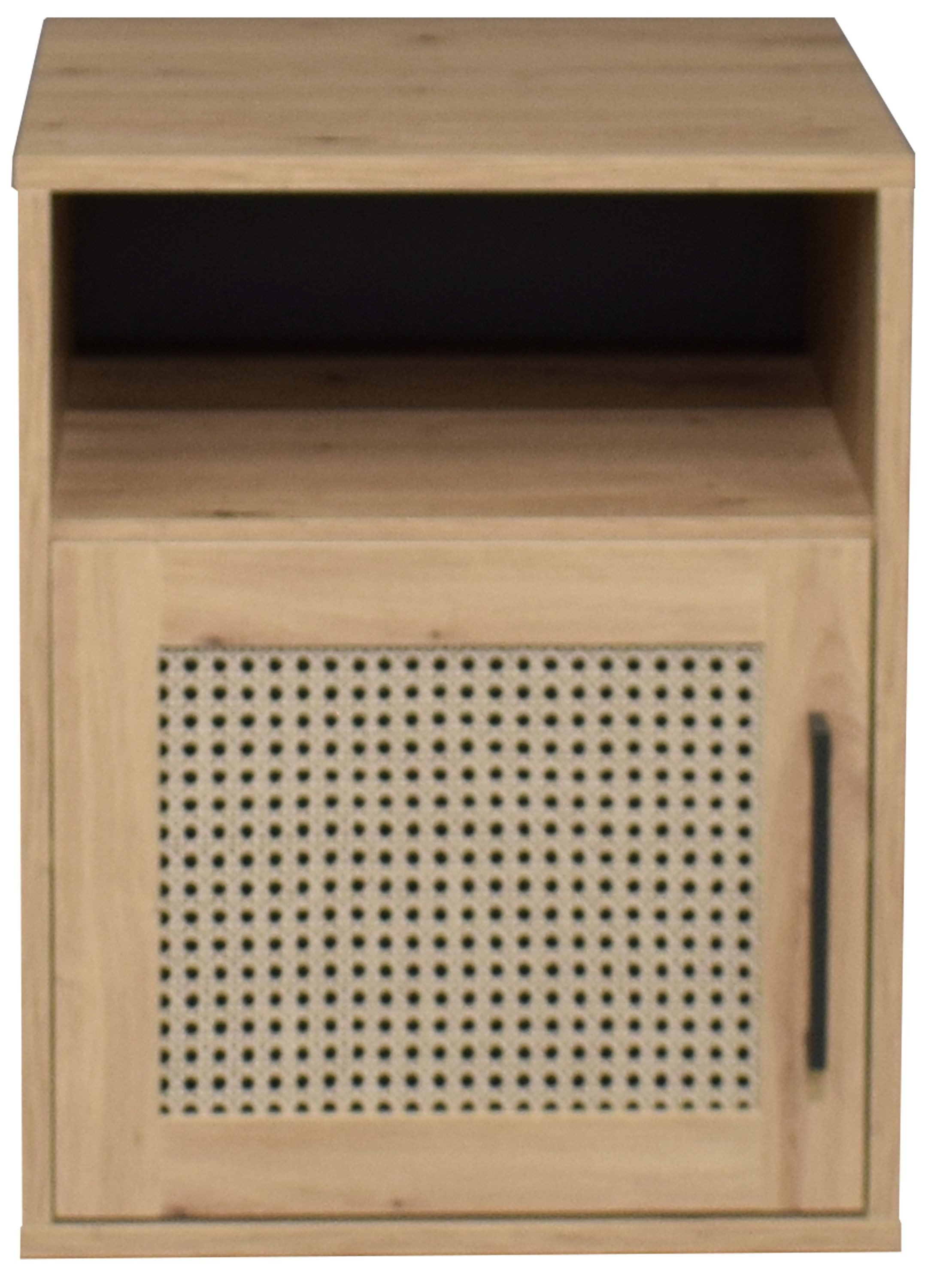 FURNARO Kommode, in asteiche/wiener geflecht-asteiche B/H/T: 51x67x45 cm