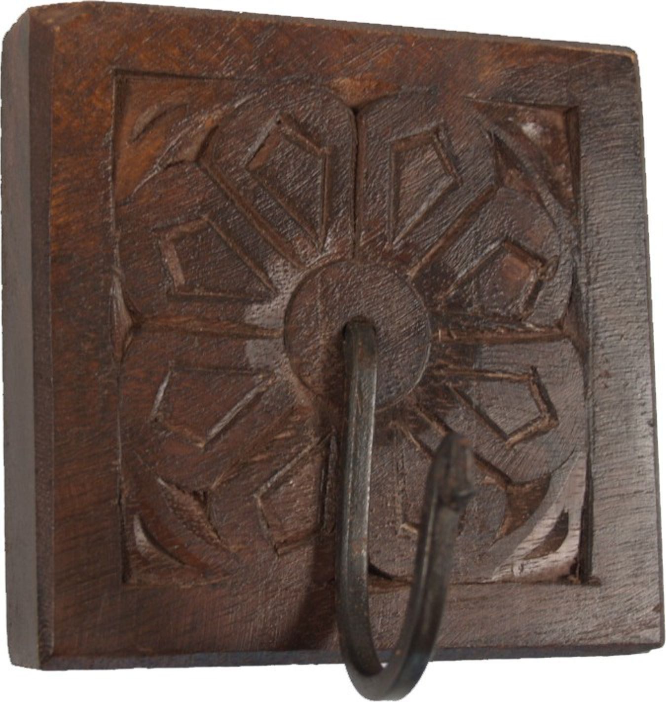Guru-Shop Kleiderhaken Indischer Vintage Wandhaken Ornament - braun