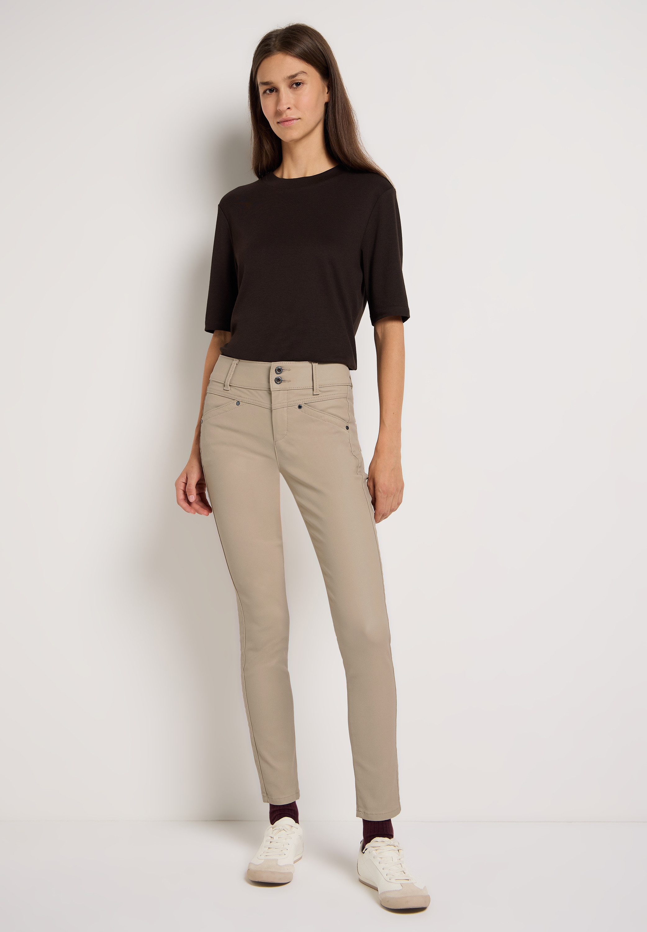 STREET ONE STUDIO Lederimitathose Middle Waist