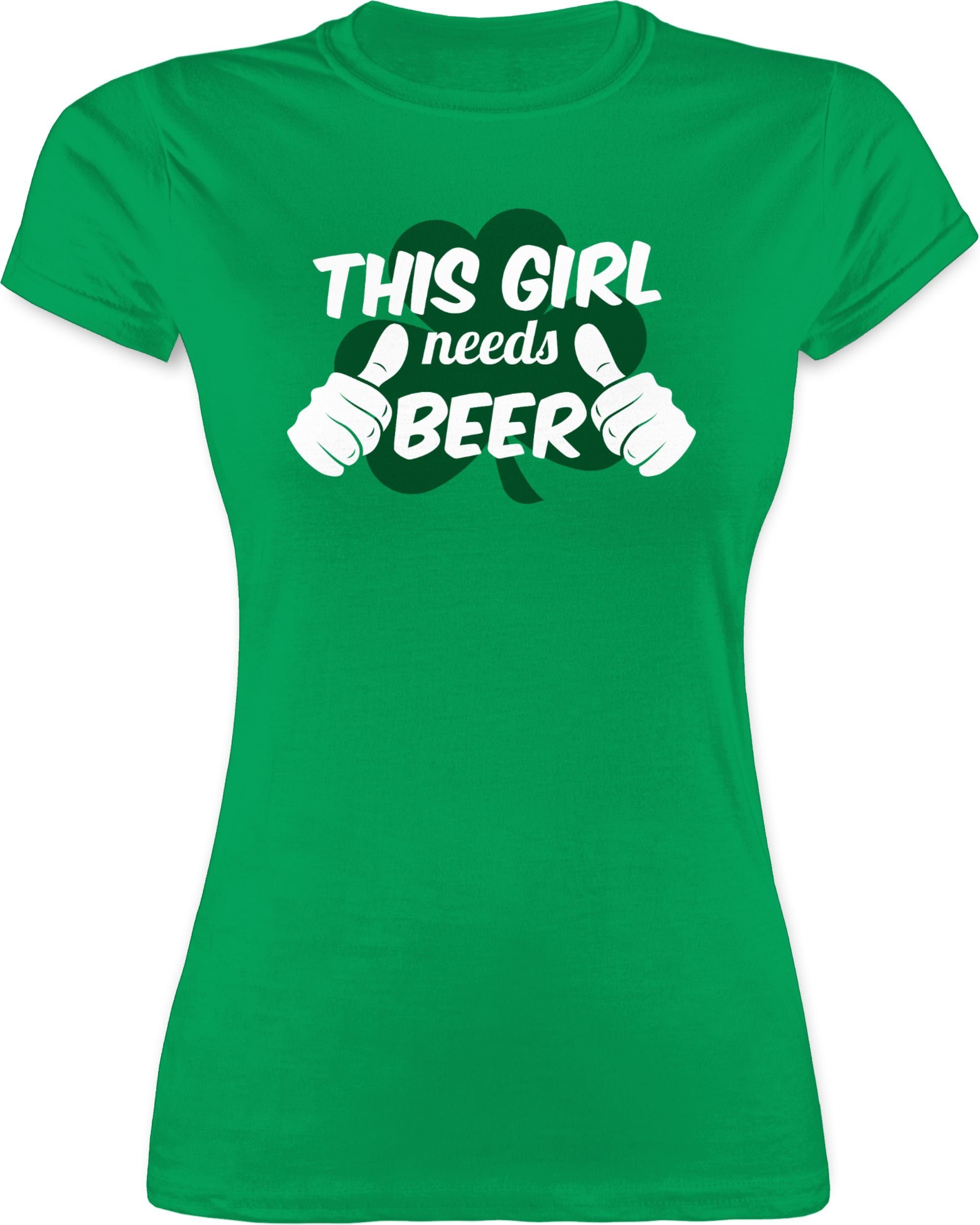 Shirtracer T-Shirt »This Girl needs Beer Kleeblatt - St. Patricks Day -  Damen Premium T-Shirt« (1-tlg) mit Print, Druck, Symbol / Logo, mit  Frontprint online kaufen | OTTO