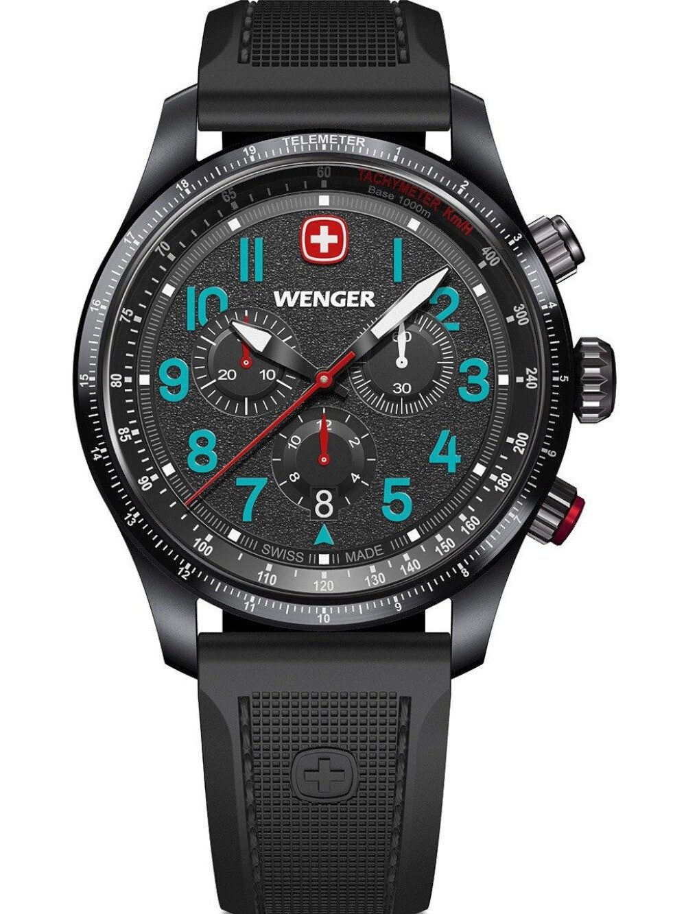 Quarzuhr Wenger 01.0543.116 Herrenuhr Terragraph Chrono 43mm 10ATM Wenger 01.0543.116 Herrenuhr Terragraph Chrono 43mm 10ATM