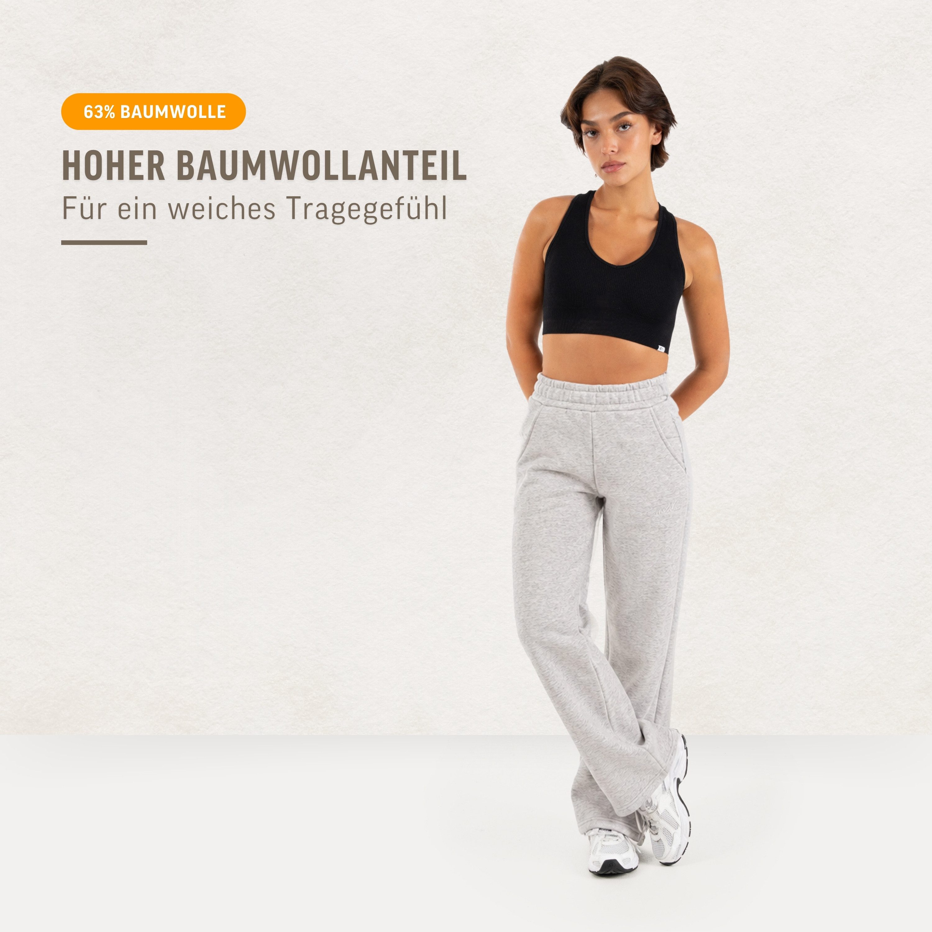Smilodox Jogginghose Finy Jogger Damen, Loose Fit, Wide Leg, Baumwolle, für Gym & Alltag Baumwollmix, Tunnelzug, elastischer Bund, weich, Komfort