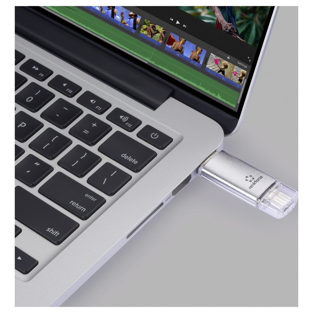 Renkforce Renkforce RF-USBOS-220 USB-Stick 32 GB Silber RF-6684362 USB-A, USB-C USB-Stick – Bild 5 von 5