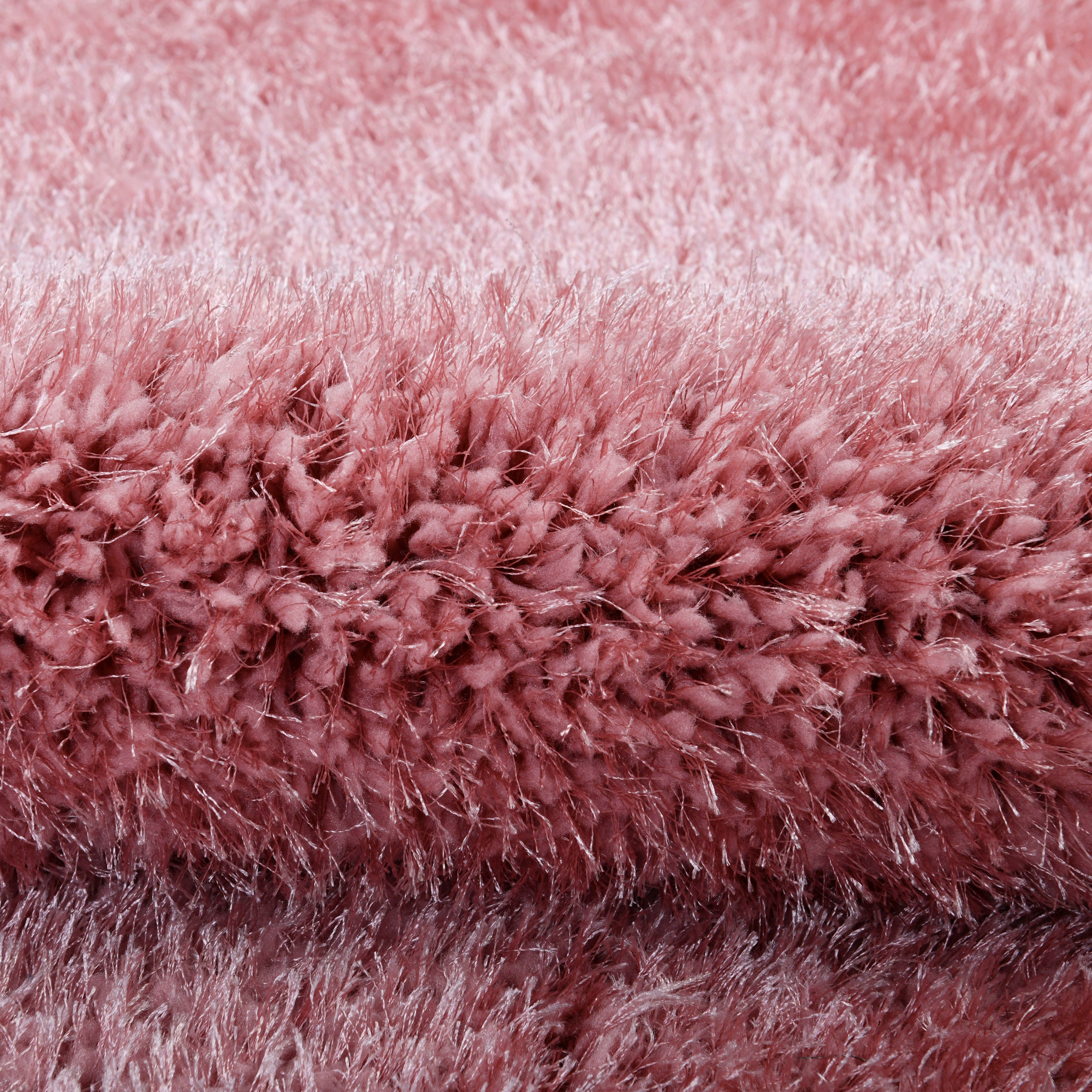 Hochflor-Teppich Malin, rosa mm, Shaggy leicht 43 weich Home rechteckig, Höhe: besonders glänzend, Uni-Farben, in einfarbig, affaire