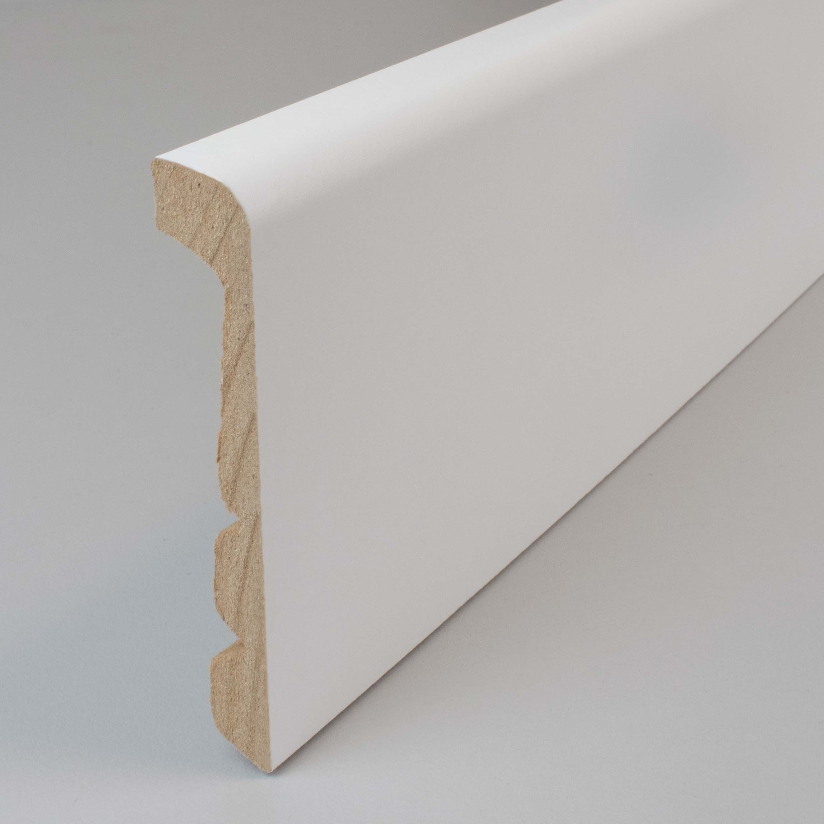 PROVISTON Sockelleiste Renovierungsleiste, MDF, 24 x 92 x 2400 mm, Weiß, Flieseleiste