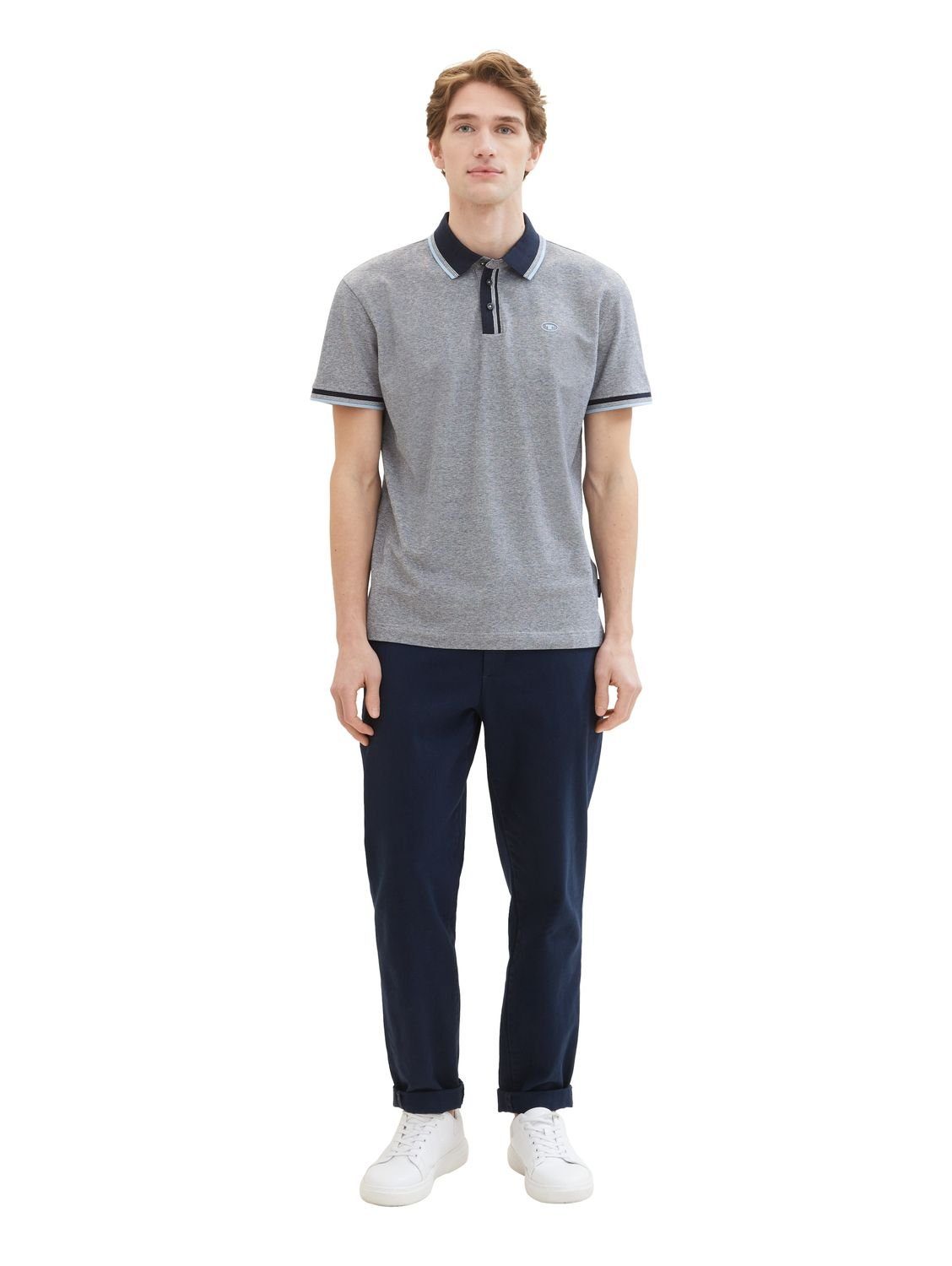 TOM TAILOR Poloshirt DETAILED COLLAR (1-tlg) mit Stretch