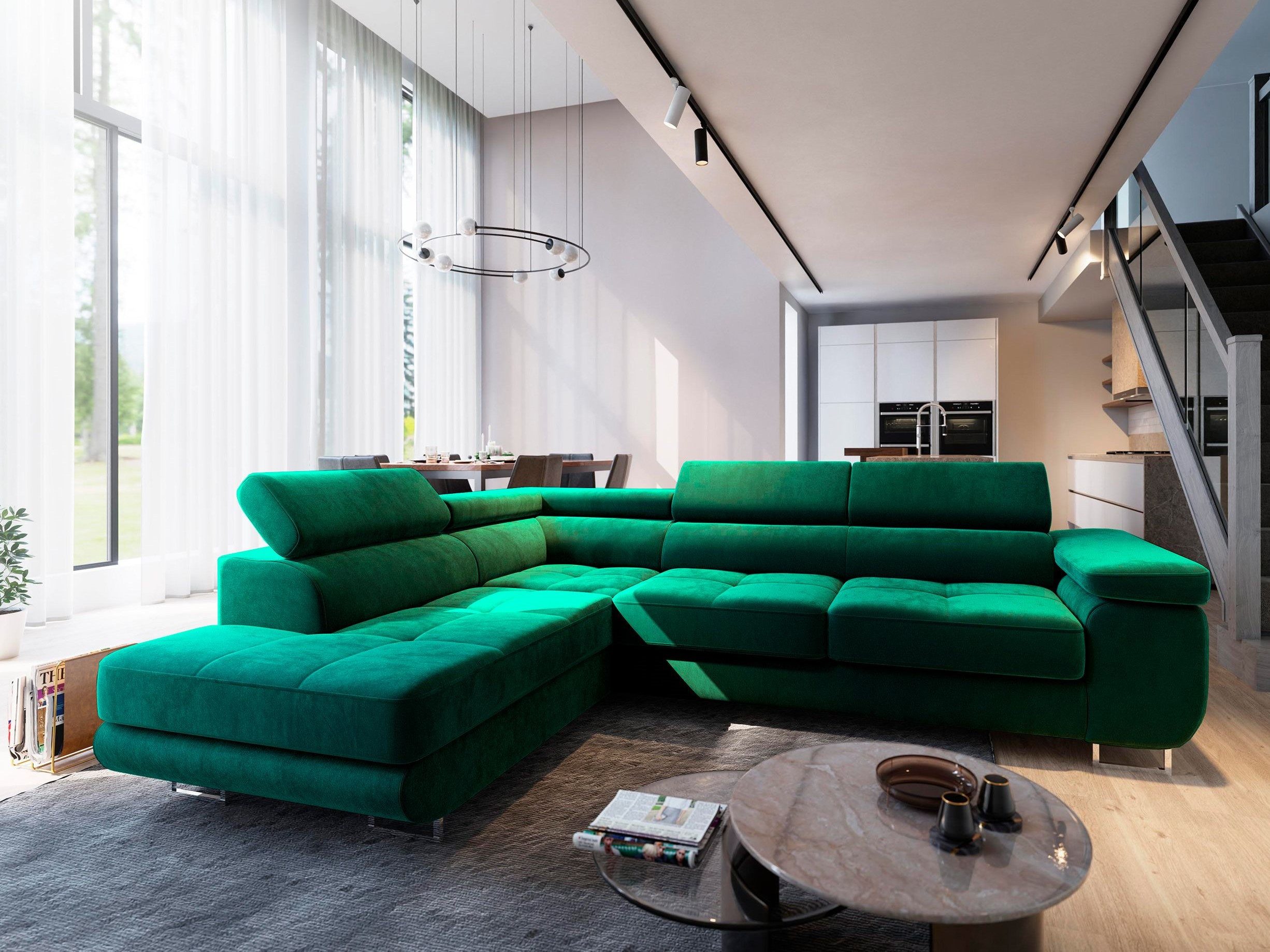 Masseno Ecksofa SELVA mit Schlaffunktion L-Form, Sofa mit Bettkasten