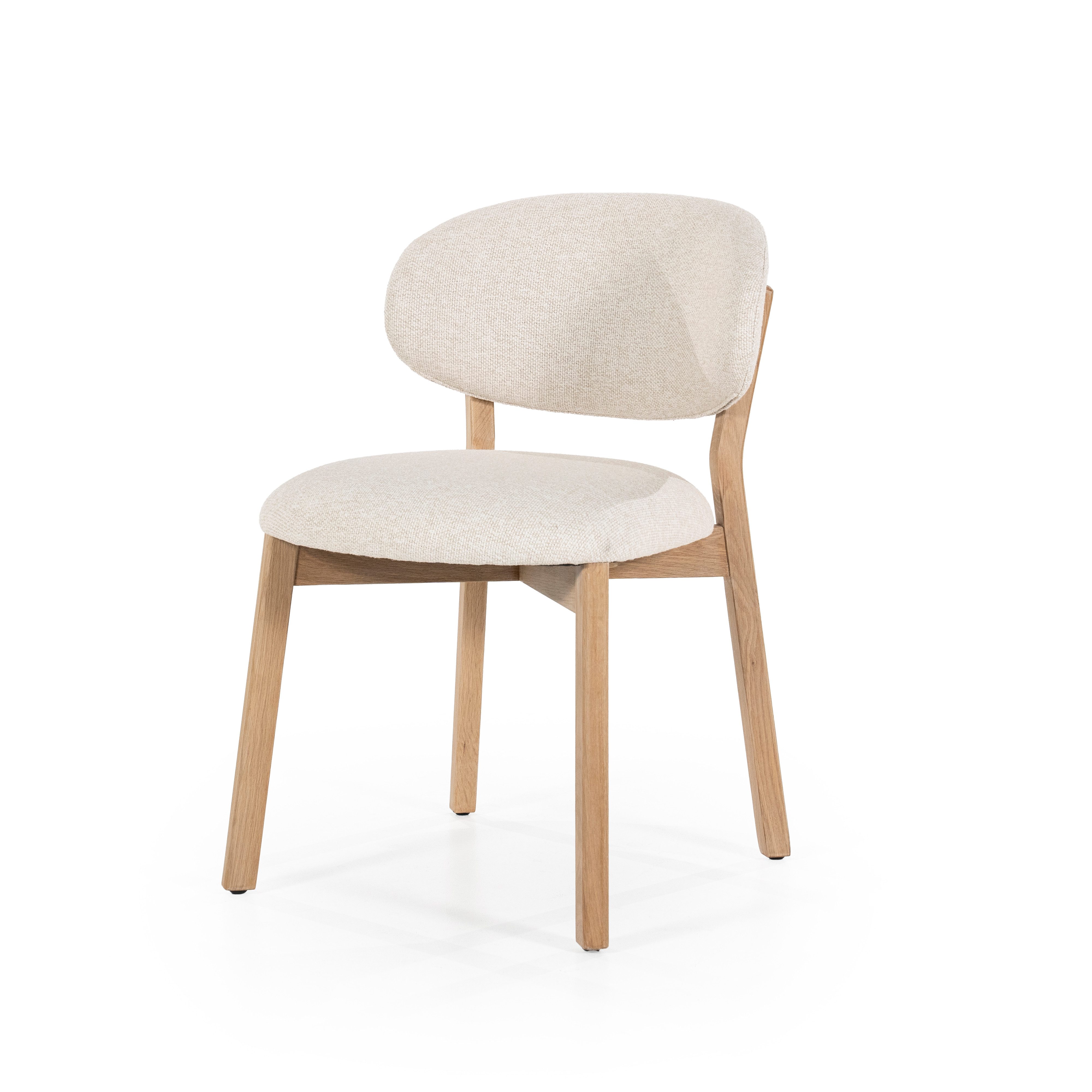 LEVEN Lifestyle Esszimmerstuhl Scandi Style Stuhl "Liva" – Natur / Beige