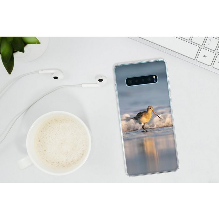 MuchoWow Handyhülle Rotschenkel entlang der Küstenlinie Phone Case Handyhülle Samsung Galaxy S10+ Silikon Schutzhülle FN11538