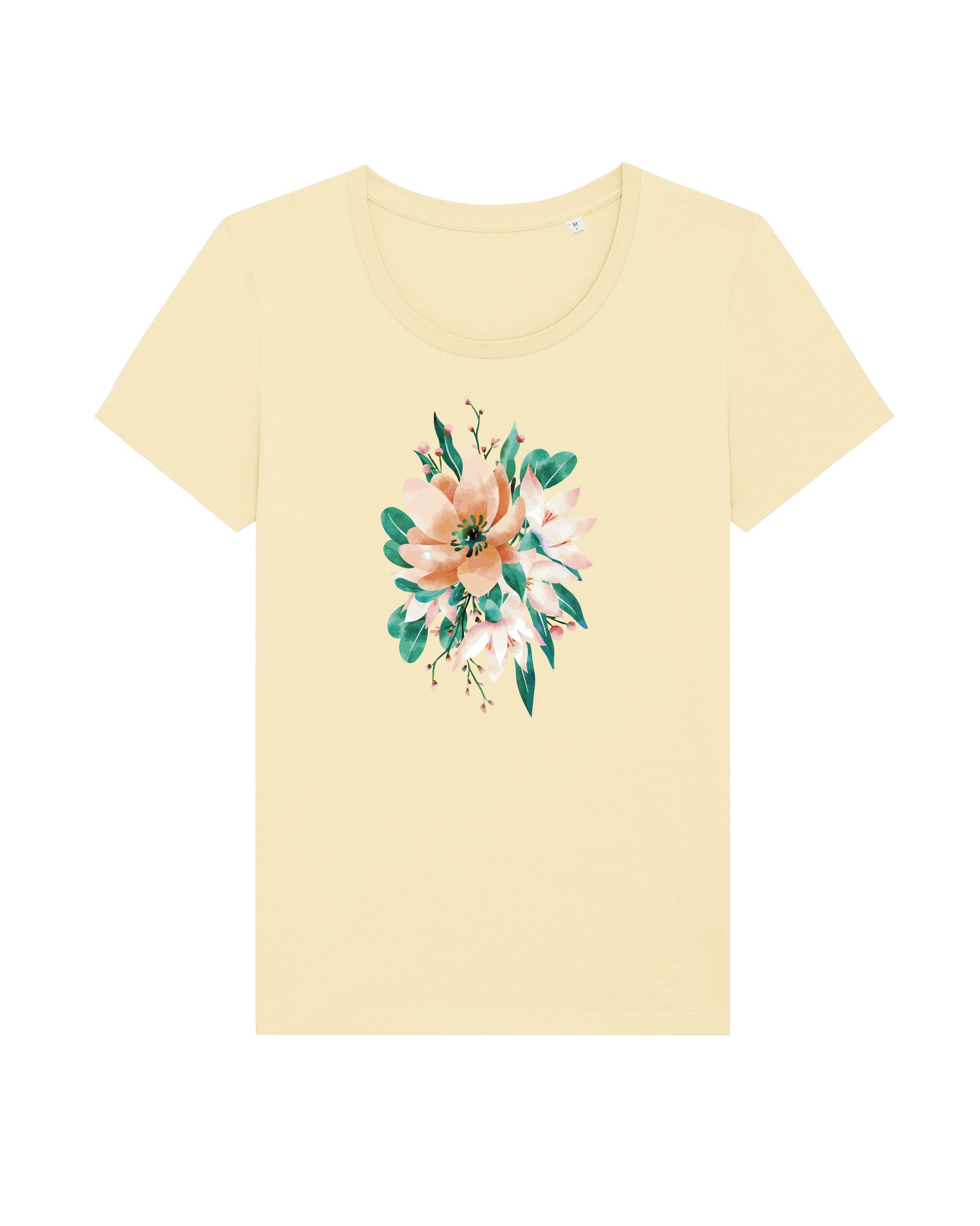 wat? Apparel Print-Shirt Blume in Wasserfarbe 03 (1-tlg) Butter