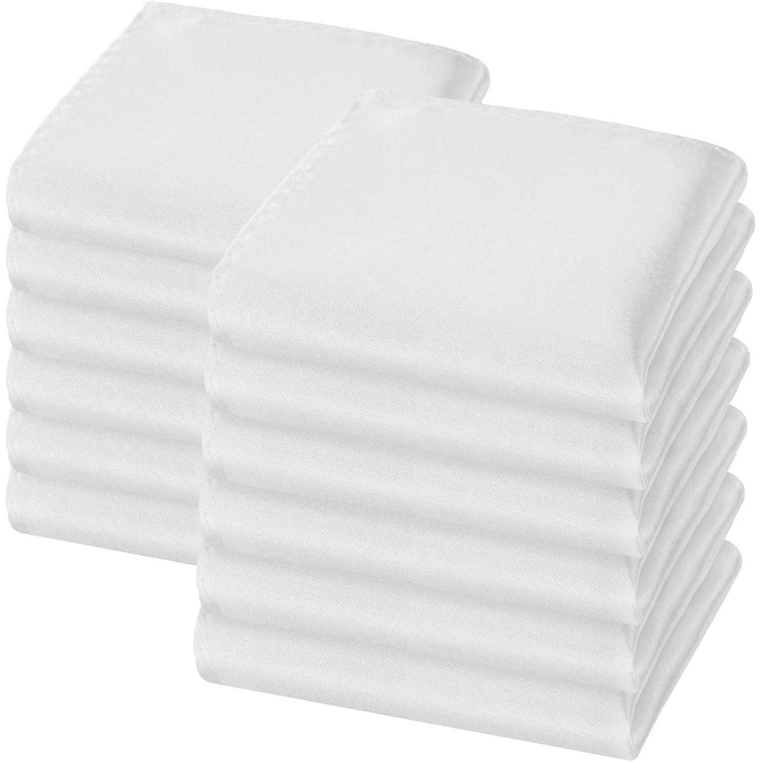 LuxusKollektion Einstecktuch Herren Einstecktuch 12 Stück Weiß Stoff 22x22cm Taschentuch