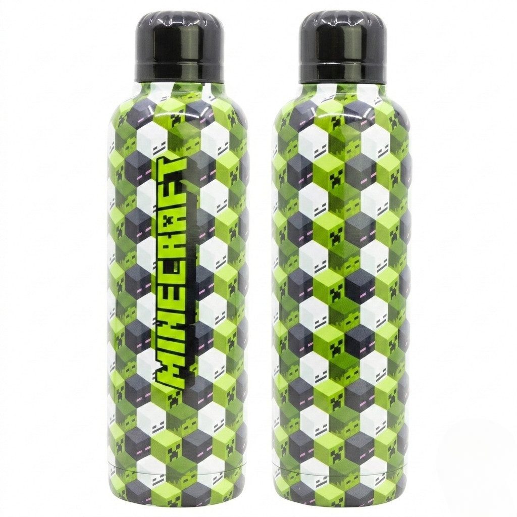 Minecraft Trinkflasche Minecraft Creeper Edelstahl Thermo Wasserflasche Trinkflasche Flasche, 515 ml