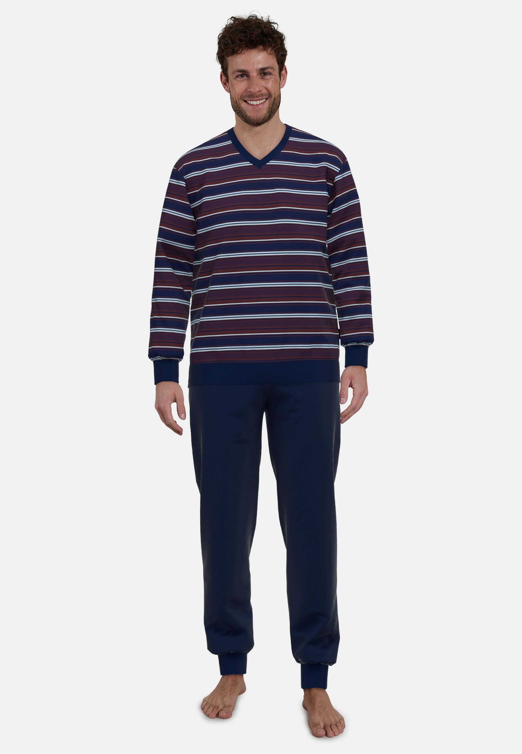 GÖTZBURG Pyjama Zartbitter (2 tlg) V-Ausschnitt, Langarm, lange Hose, Baumw günstig online kaufen