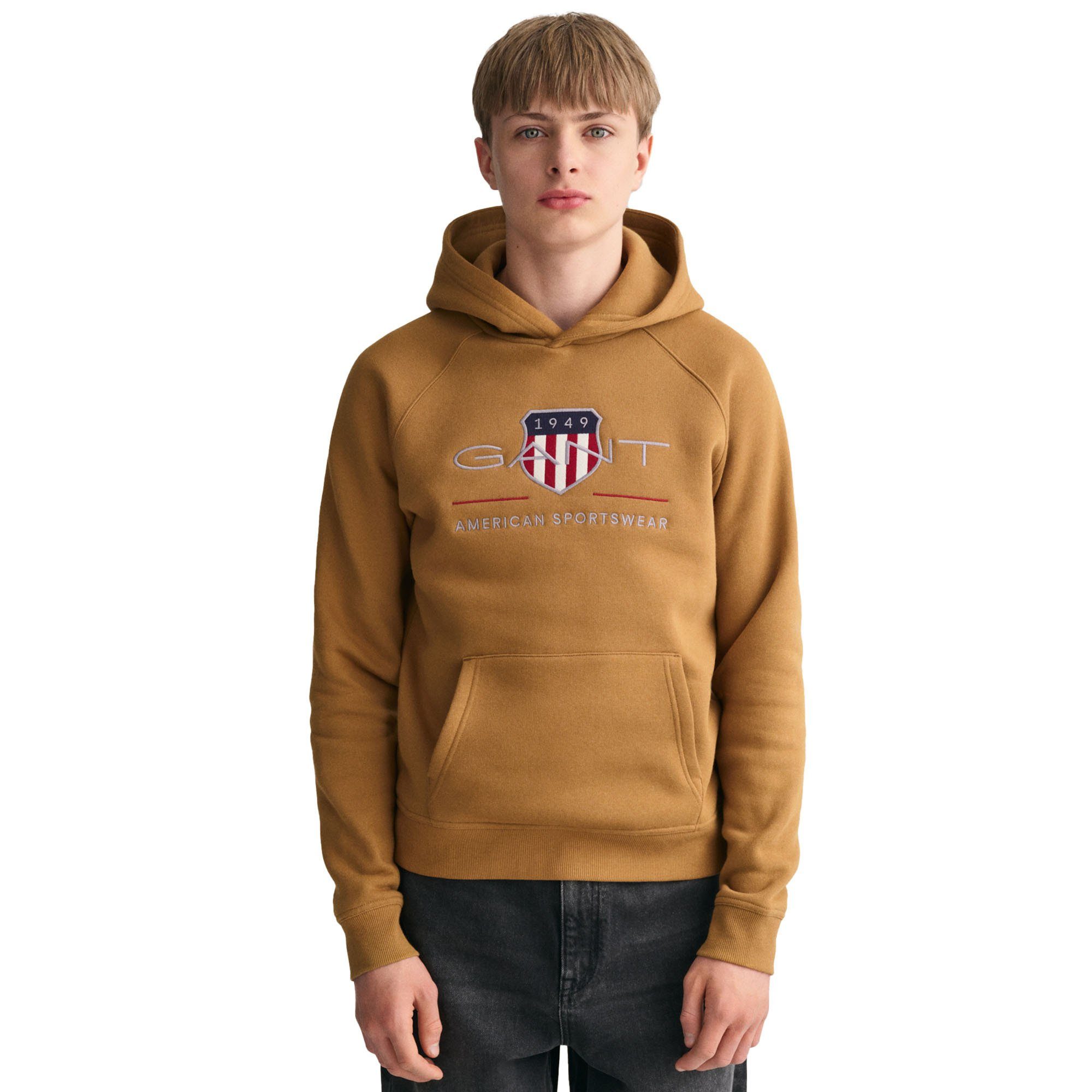 Gant Sweatshirt Kinder Sweatshirt (Burnt - SHIELD Sugar) ARCHIVE Braun HOODIE