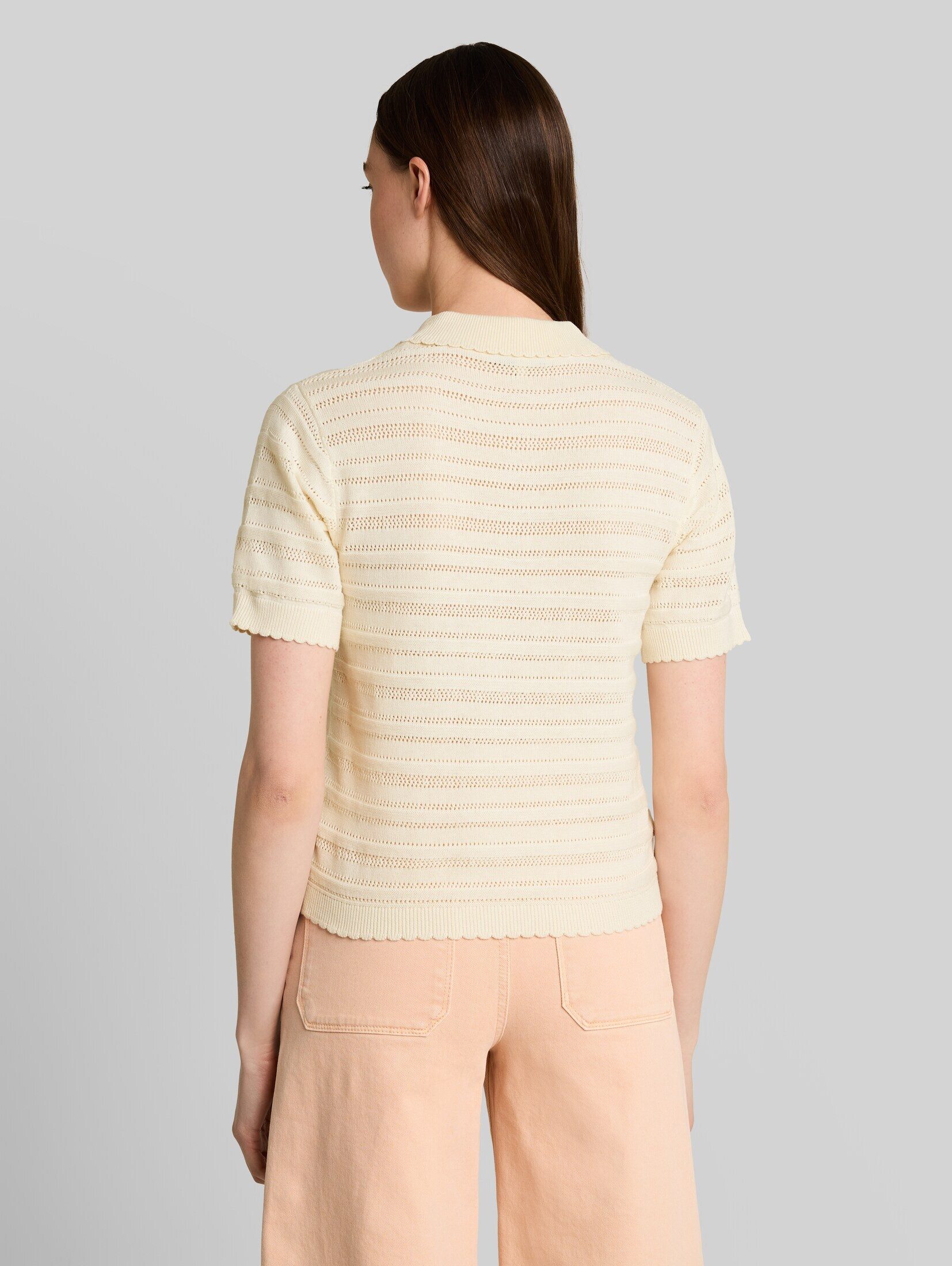 TOM TAILOR Denim Strickpullover Pullover & Strickjacken Strick-Poloshirt mit Lochmuster