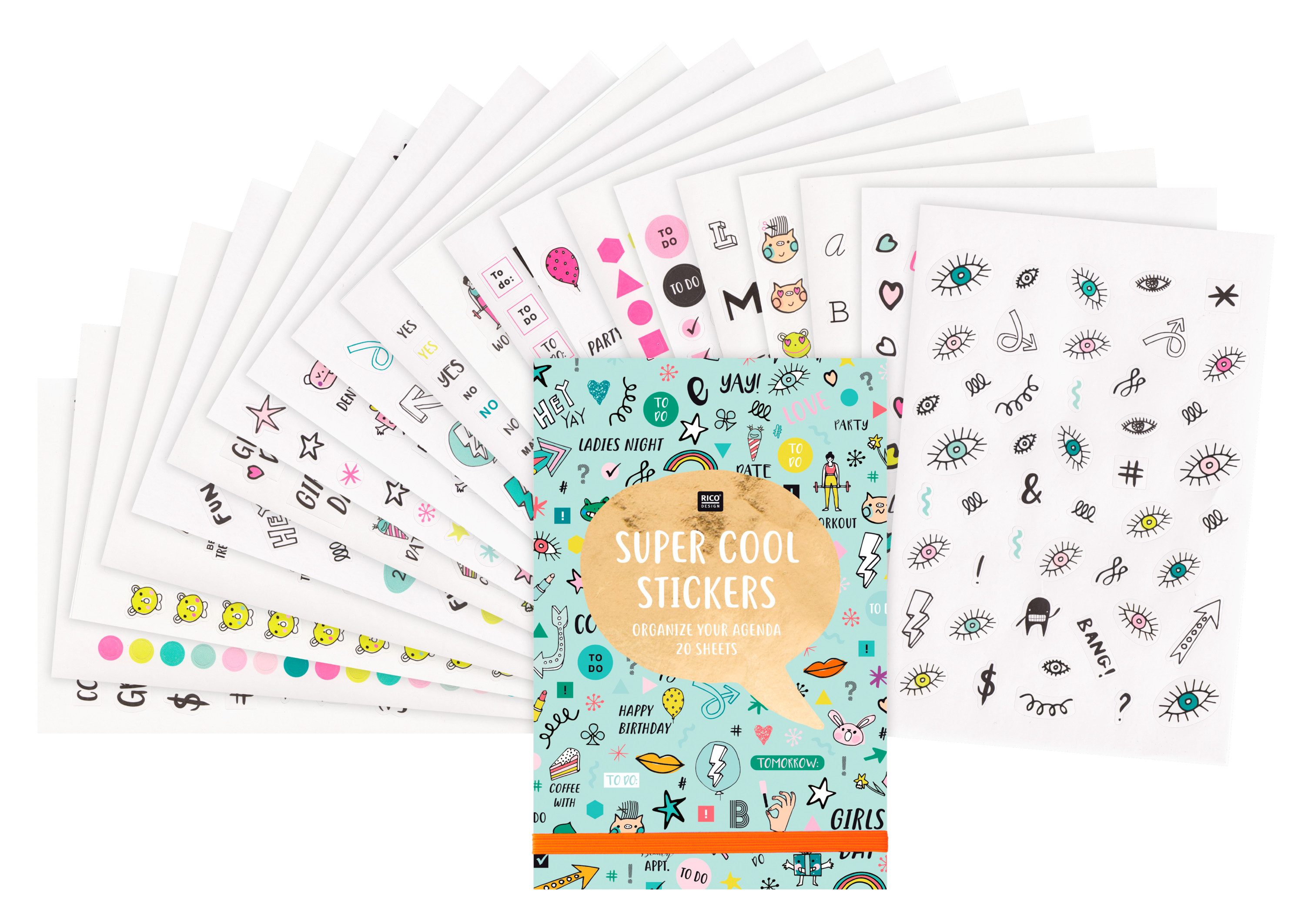 Rico-Design Verlag Sticker Super Cool, (20-tlg), 20 Blatt