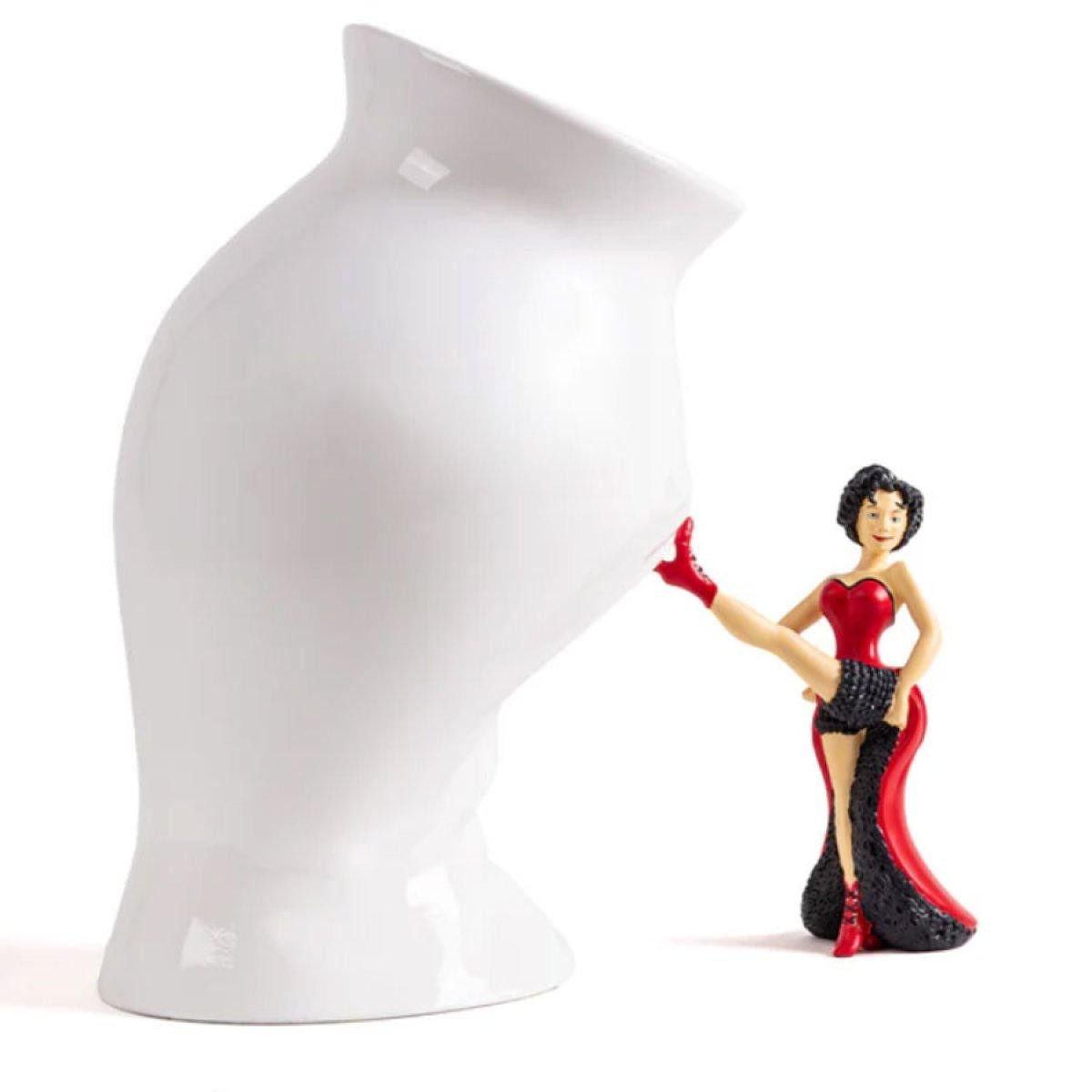 Seletti Dekovase Vase mit Resin Statuette Circus Lucy