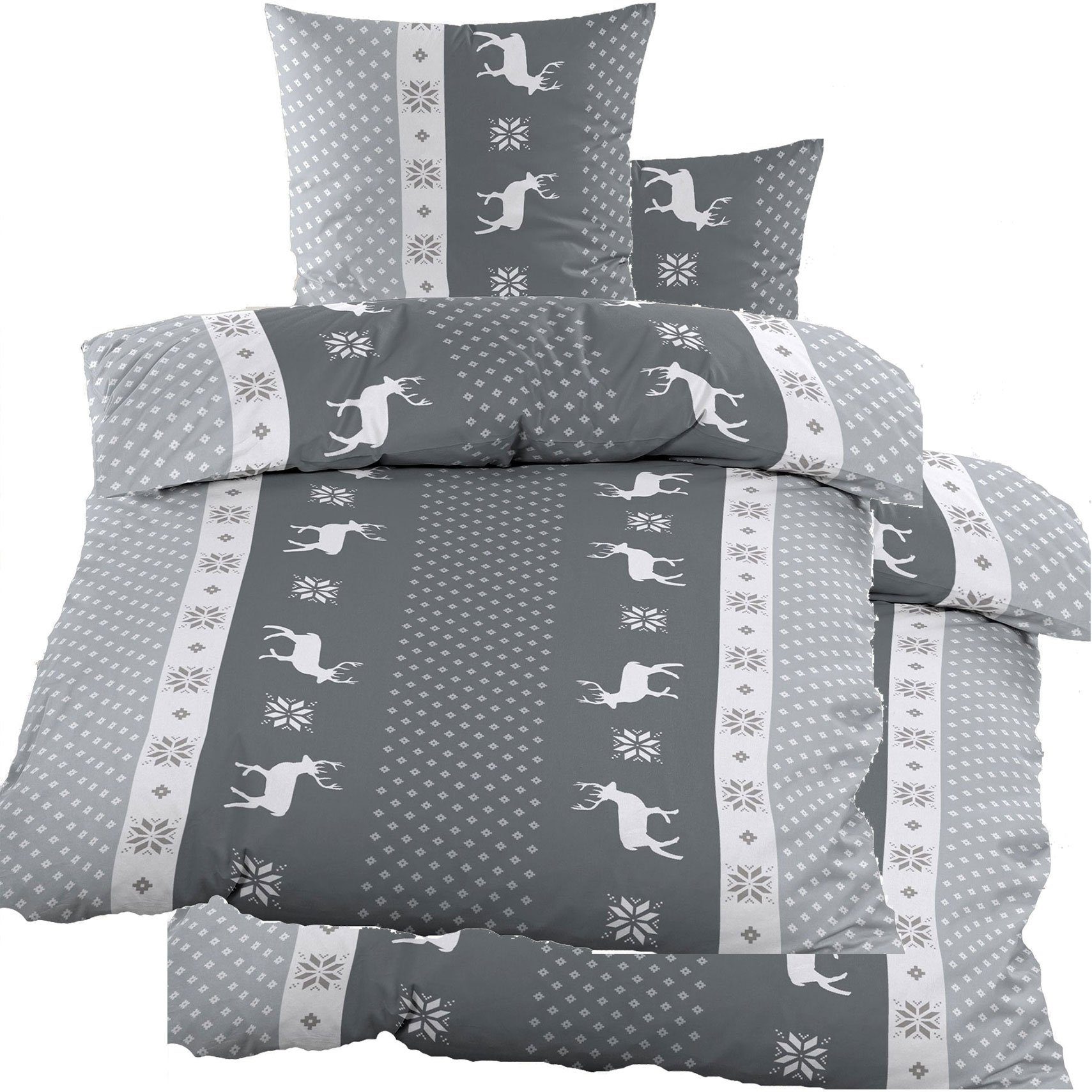 KH-Haushaltshandel Bettwäsche Biber Winter Bettwäsche 2x(135 günstig online kaufen