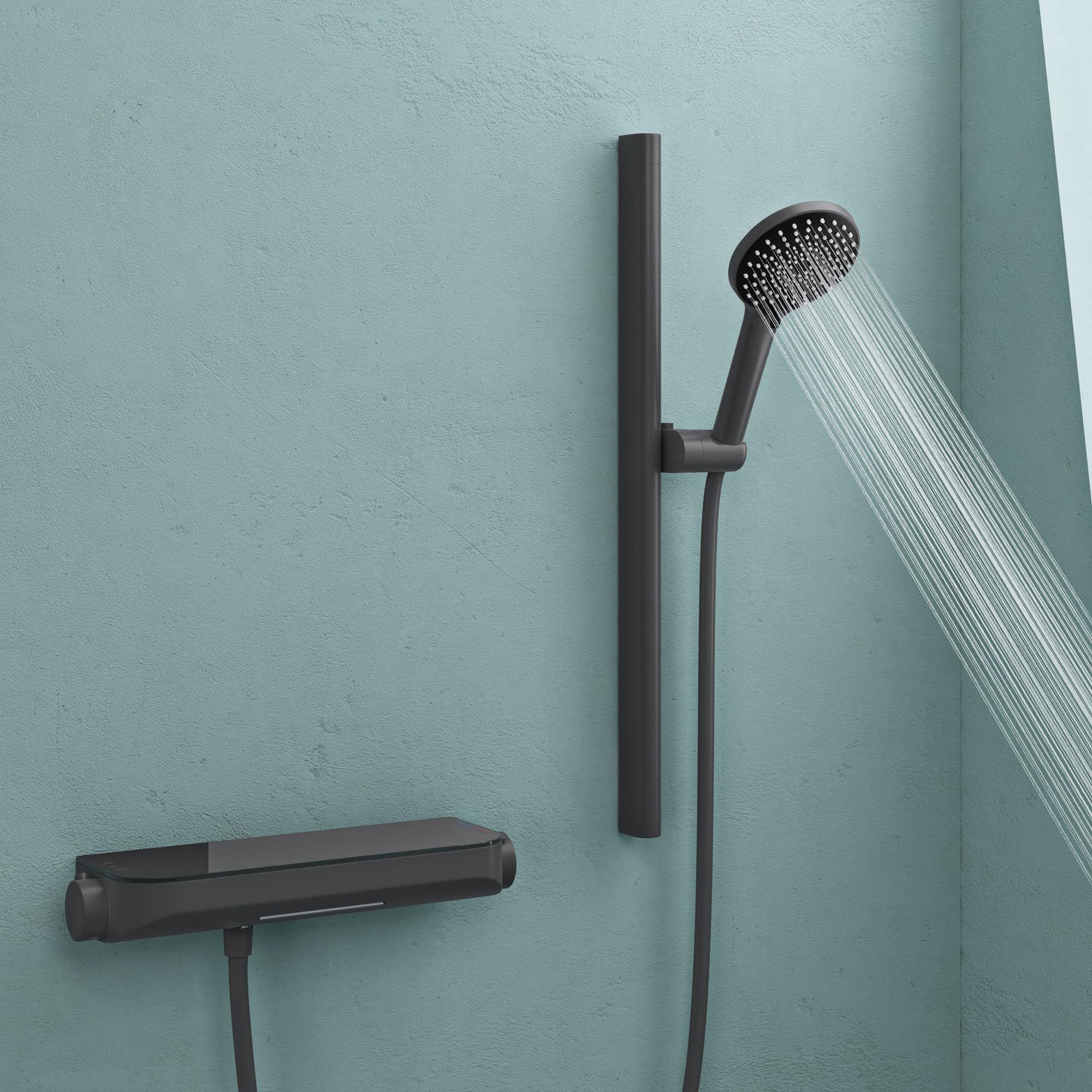 doporro Duschsystem Duscharmatur mit Handbrause geeignet auch für Badewanne Duschsystem9, 3 Strahlart(en)