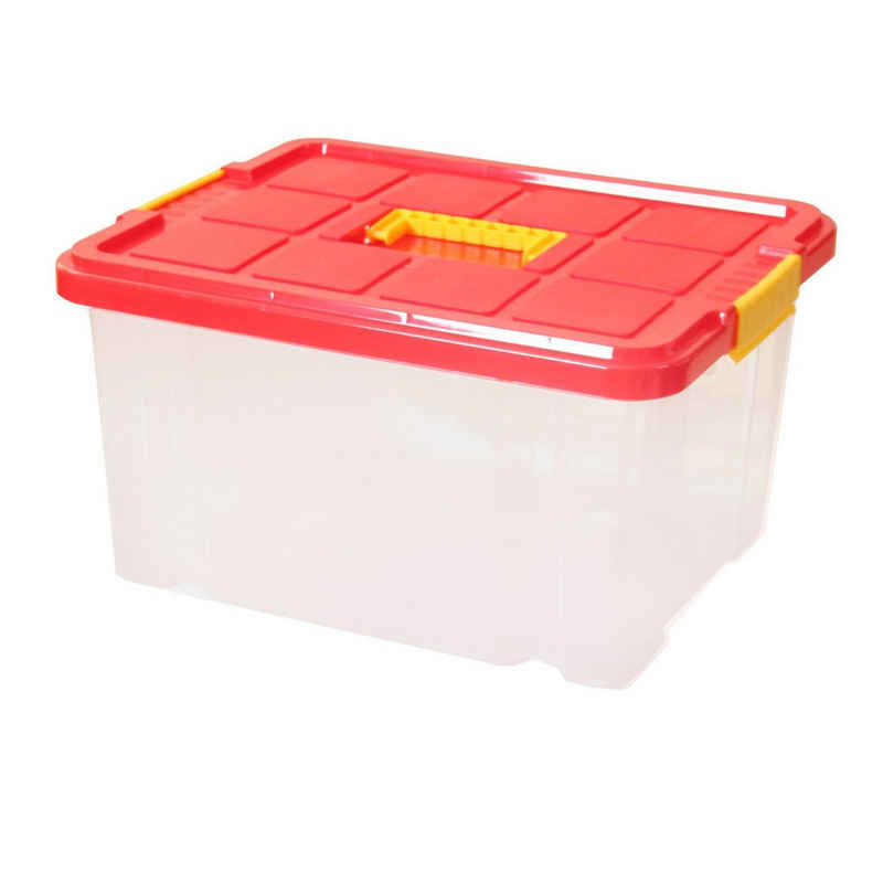 axentia Stapelbox (Set, 12 St), Unibox mit Deckel, Aufbewahrungskiste, Spielzeugbox