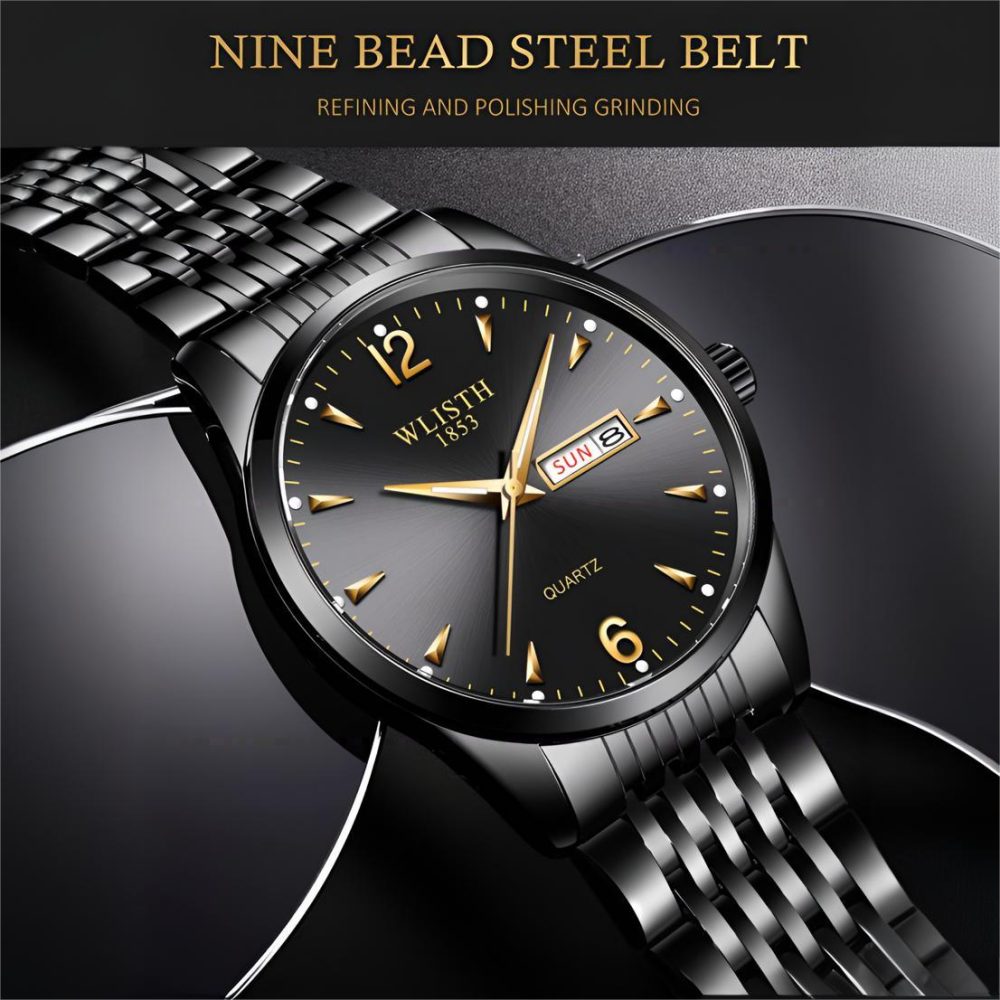 Forrlite Quarzuhr Quarzuhr, Armbanduhr Edelstahl Herren Uhr, Multifunktionsuhr Herrenuhr, (Edelstahl Armbanduhr, Chronograph Herrenuhr, Geschenkebox), Armbandkürzer & Etui, Edelstahlarmband
